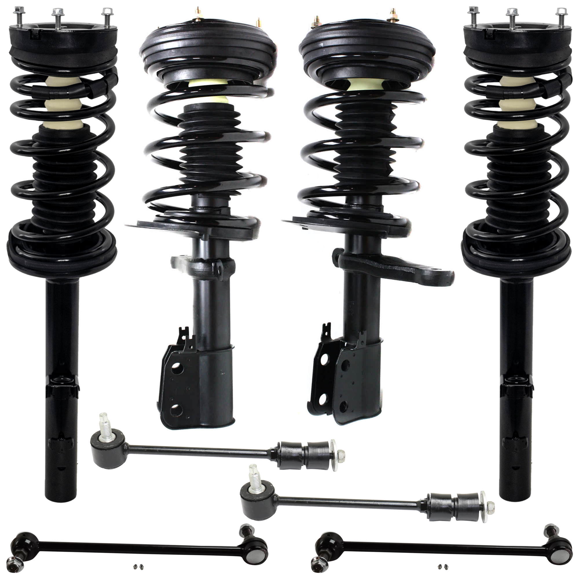 AM CONCORDE INTREPID 98-04 FRONT AND REAR SUSPENSION KIT 8 pc kit w Sway Bar Link SKU KIT 080124-54 OEM 4782012AB 4782012AC 2651613-45