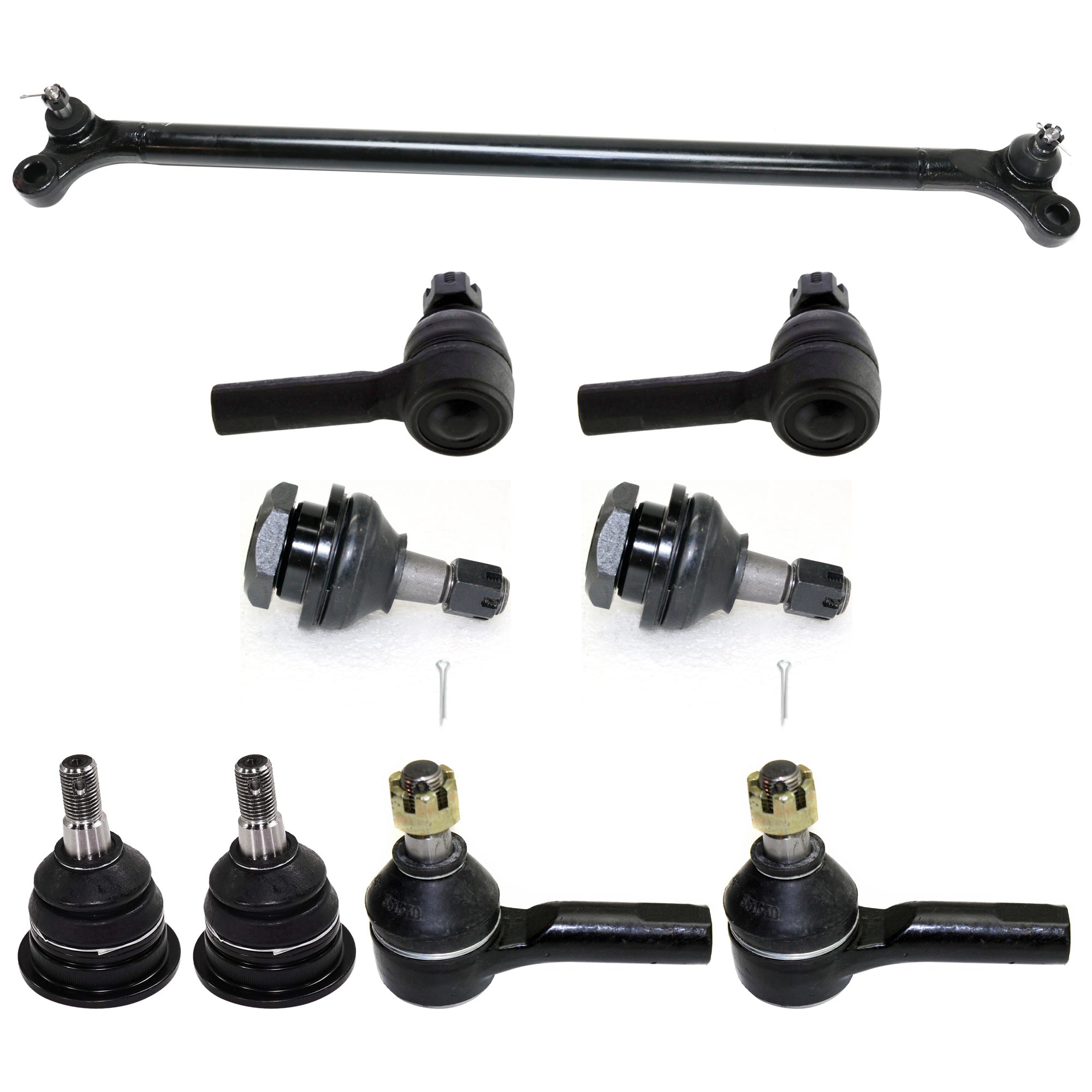 AM FRONTIER 98-04 FRONT SUSPENSION KIT 9 pc Kit with Ball Joint Center Link and Tie Rod End SKU KIT 080124-55 OEM 2601596-5051323-10480591-45