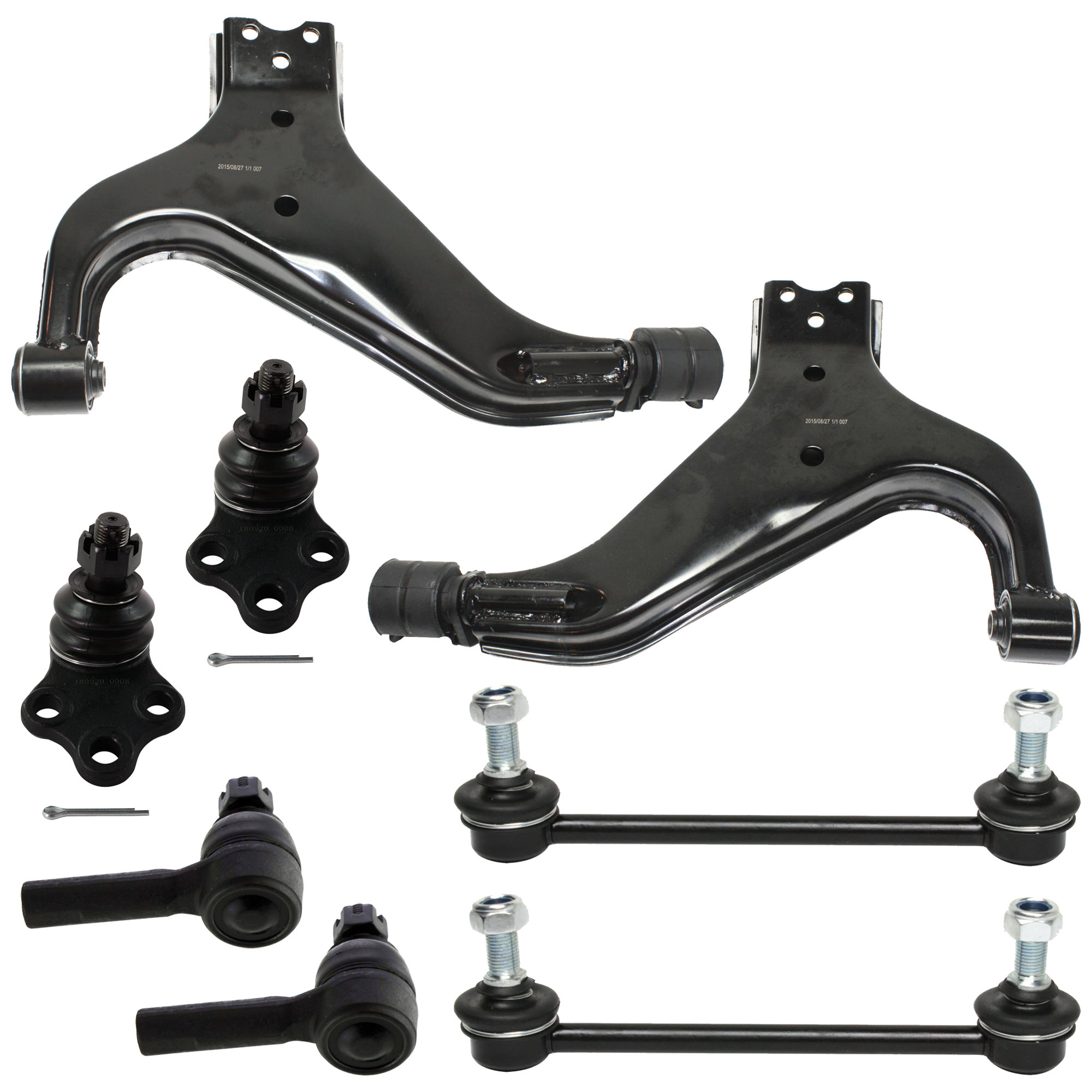 AM PATHFINDER 96-04 FRONT SUSPENSION KIT 8 pc kit w Ball Joint Control Arm Sway Bar Link and Tie Rod End SKU KIT 080124-56 OEM D01600W025-545010W001-545000W0