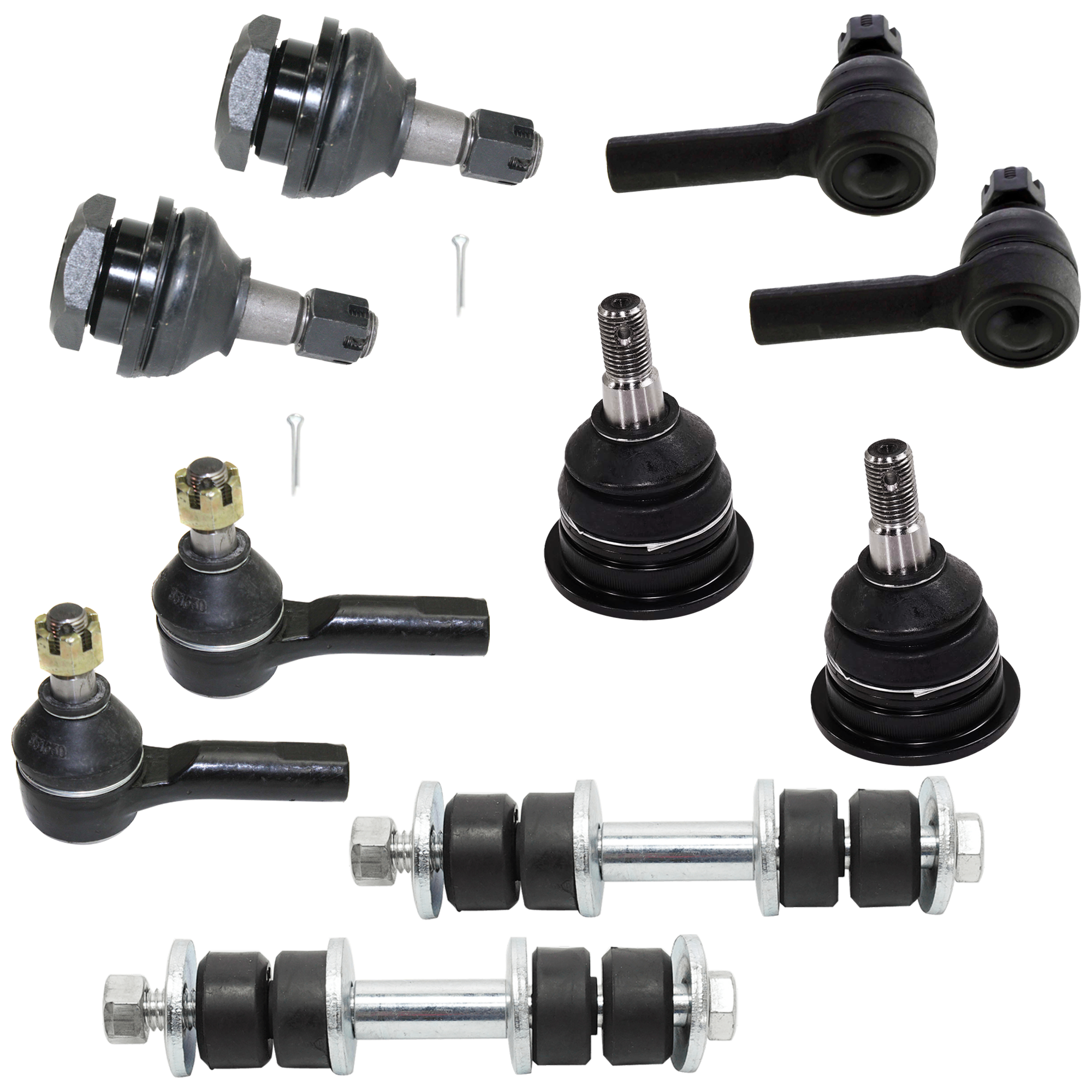 AM FRONTIER 98-04 FRONT SUSPENSION KIT 10 pc kit w Ball Joint Sway Bar Link and Tie Rod End SKU KIT 080124-57 OEM 2601596-5051323-10480591-45D23