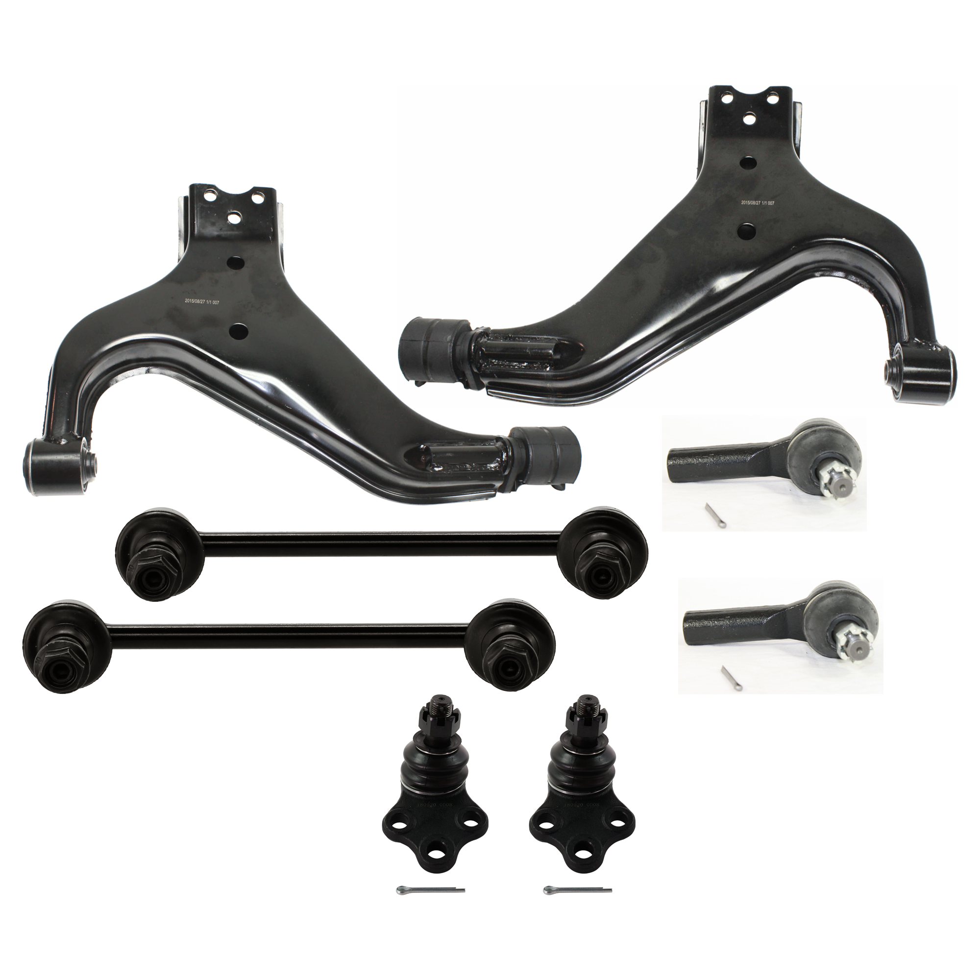 AM PATHFINDER 04-04 Q45-05-06 FRONT SUSPENSION KIT 8 pc kit w Ball Joint Control Arm Sway Bar Link and Tie Rod End SKU KIT 080124-60 Partslink NI4520100 OEM D01600W025-545010W001-545000W0