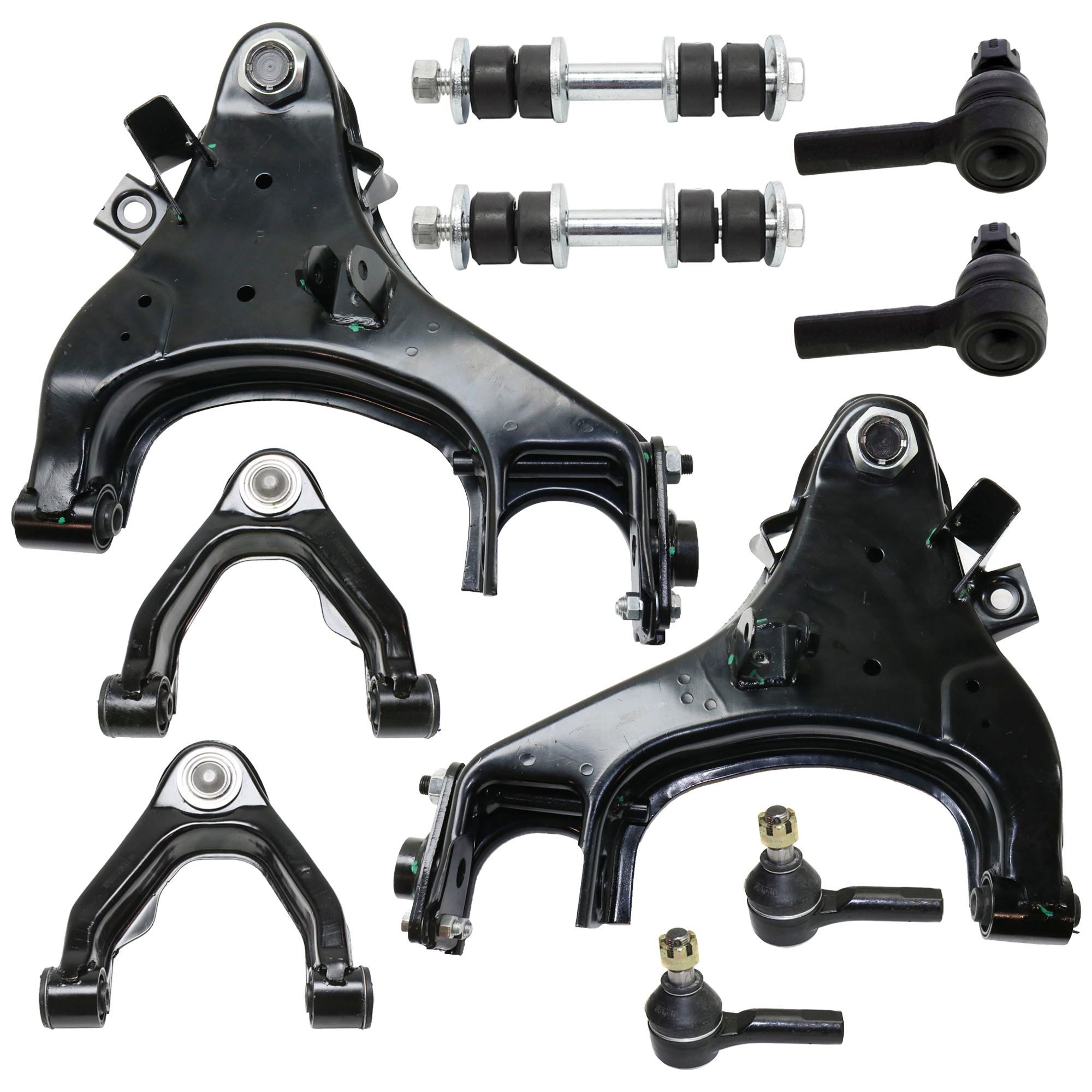 AM FRONTIER 98-04 FRONT AND REAR SUSPENSION KIT 10 pc Kit with Control Arm Sway Bar Link and Tie Rod End SKU KIT 080124-68 Partslink NI4513100 NI4512100 NI4511103 NI4510103 OEM 545248B550-545248B525-545258