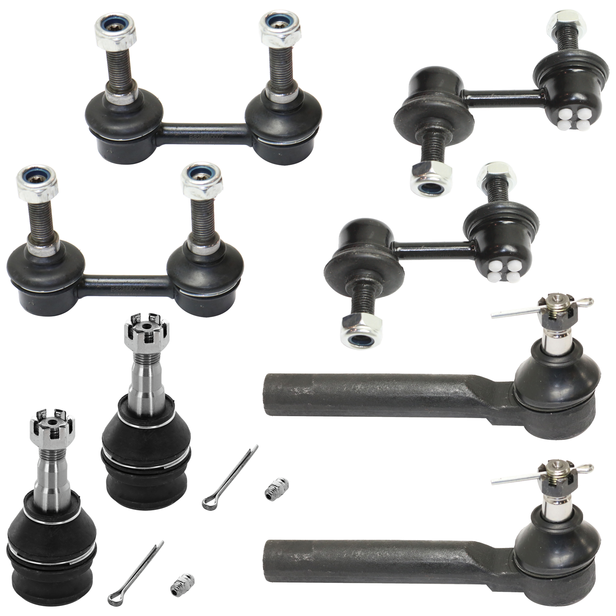 AM IMPREZA 03-08 FORESTER 86-89 FRONT AND REAR SUSPENSION KIT RH AND LH 8 pc Kit with Sway Bar Link Tie Rod End and Ball Joint SKU KIT 080124-74 OEM 104141-255001-1014105-26014