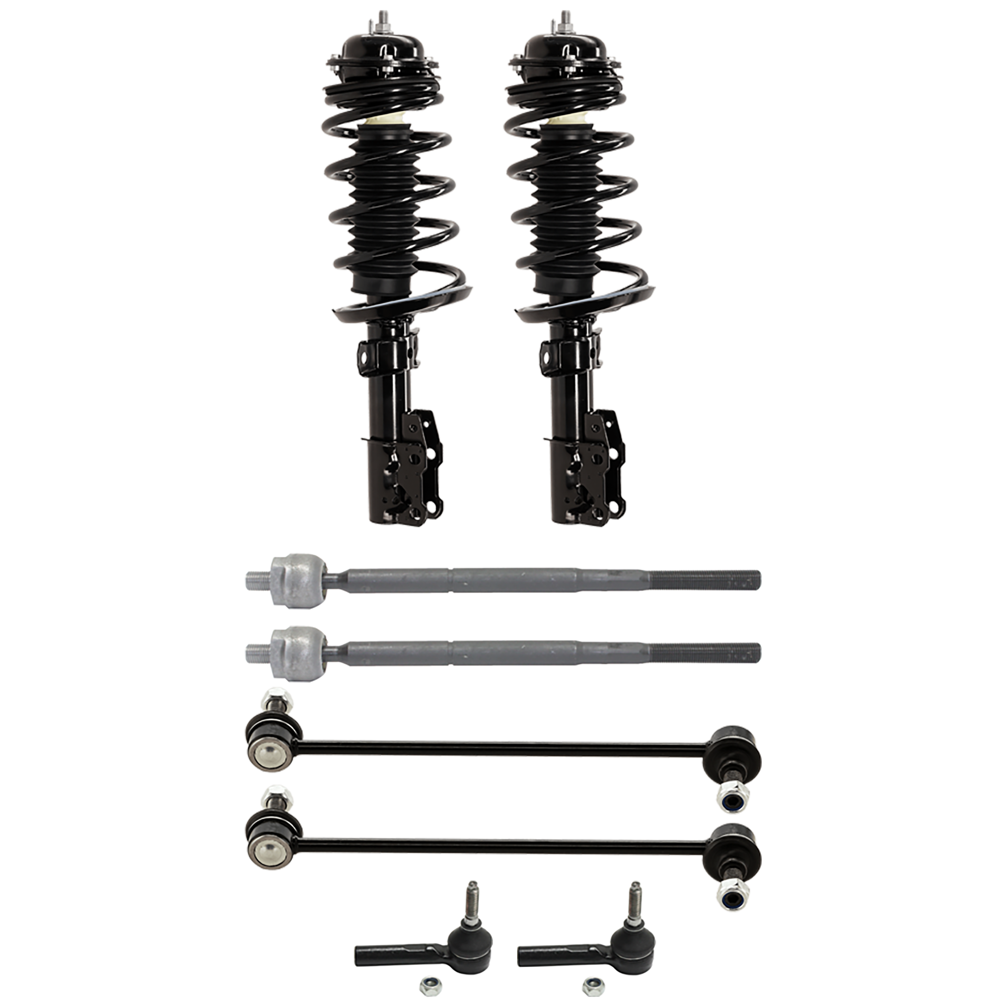 AM ION 02-02 FRONT SUSPENSION KIT RH AND LH 8 pc Kit with Shock Absorber and Strut Assembly Sway Bar Link and Tie Rod End SKU KIT 080124-75 OEM 172203 G57100 LS3380781B 13332
