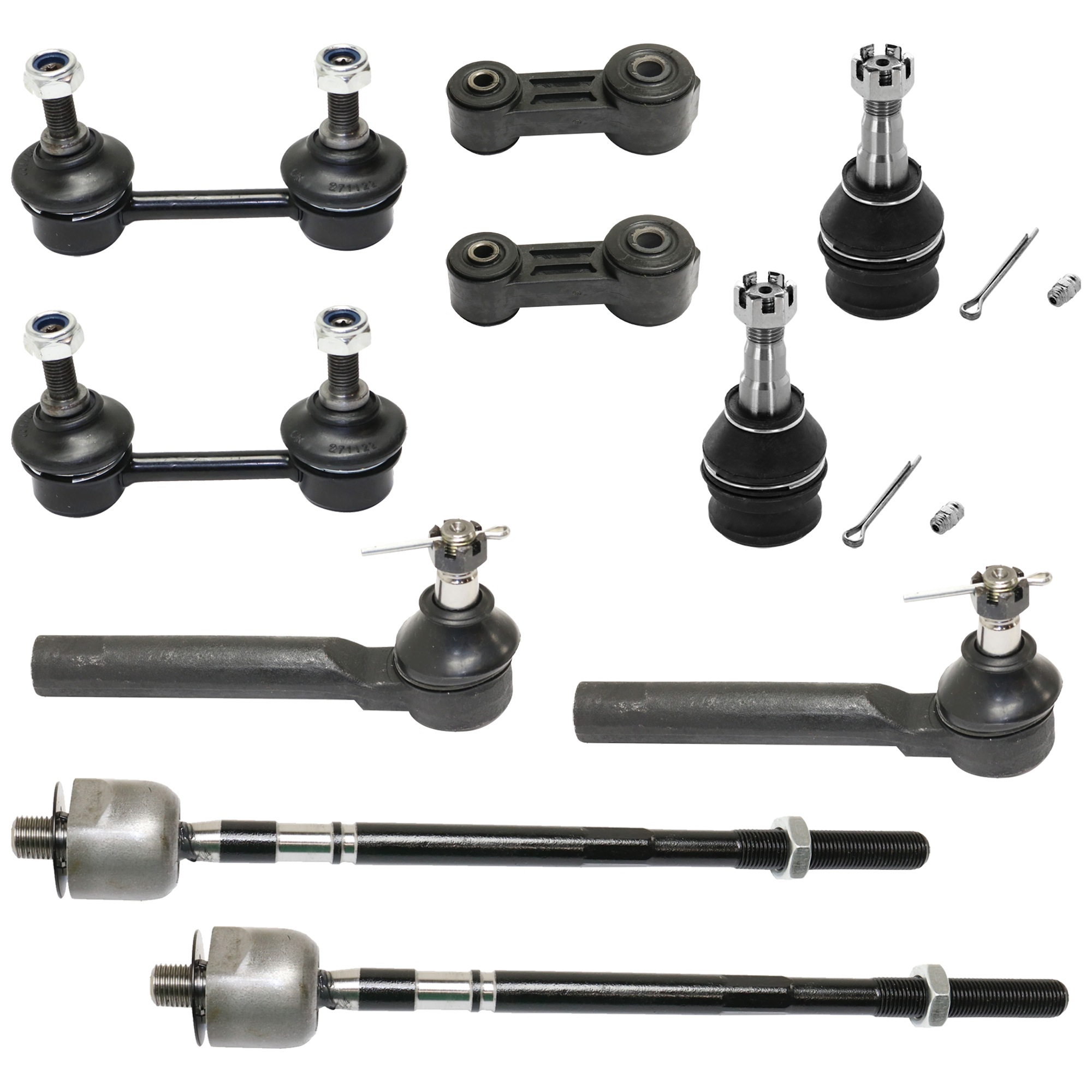 AM LEGACY 92-96 OUTBACK 00-04 FRONT AND REAR SUSPENSION KIT RH AND LH 10 pc Kit with Tie Rod End Sway Bar Link and Ball Joint SKU KIT 080124-81 OEM 104141-255001-1014105-2601402