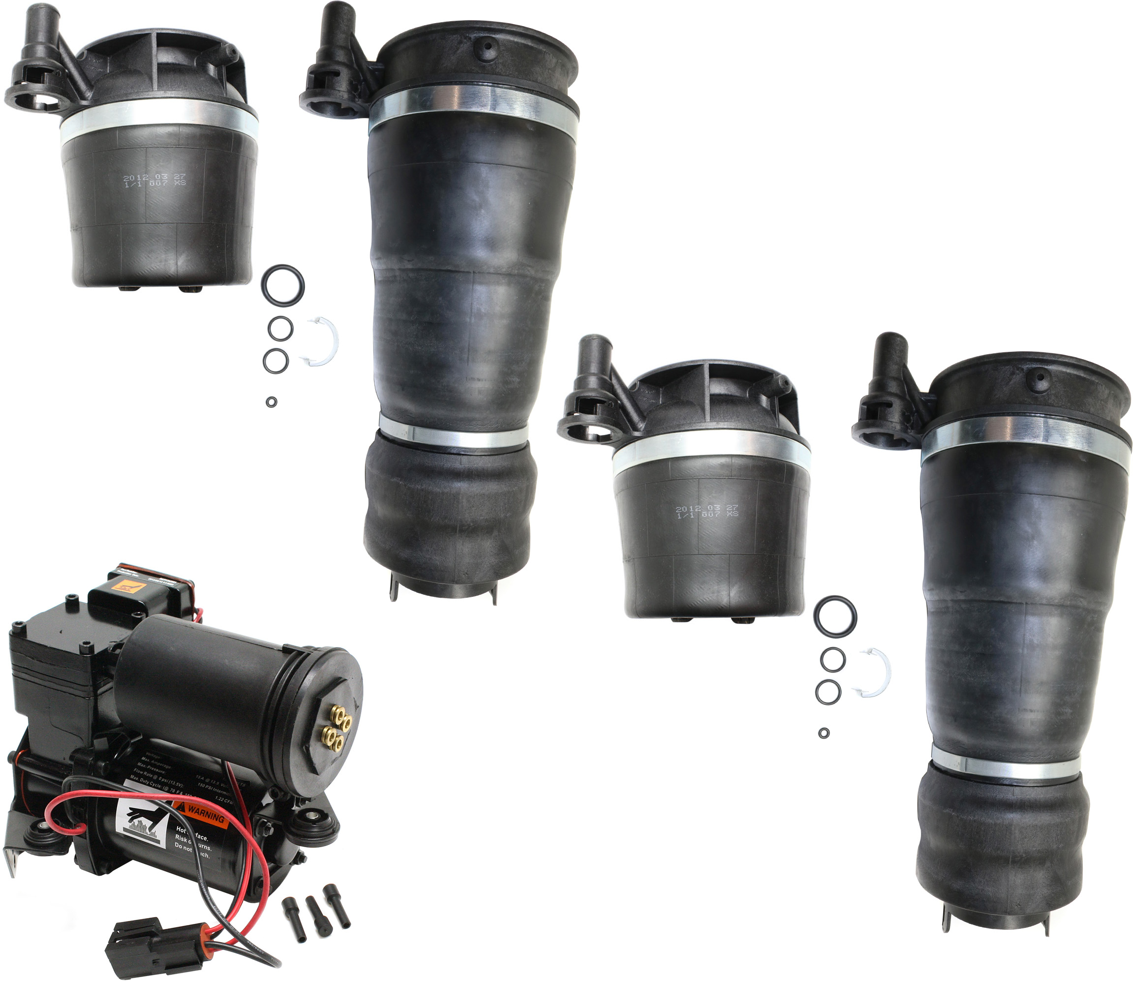 AM EXPEDITION 03-06 AIR SUSPENSION KIT Set of 5 with Air Suspension Compressor and Air Spring SKU KIT 080217-53 OEM 1L1Z5319AA 1L1Z5319BA 6L1Z5319