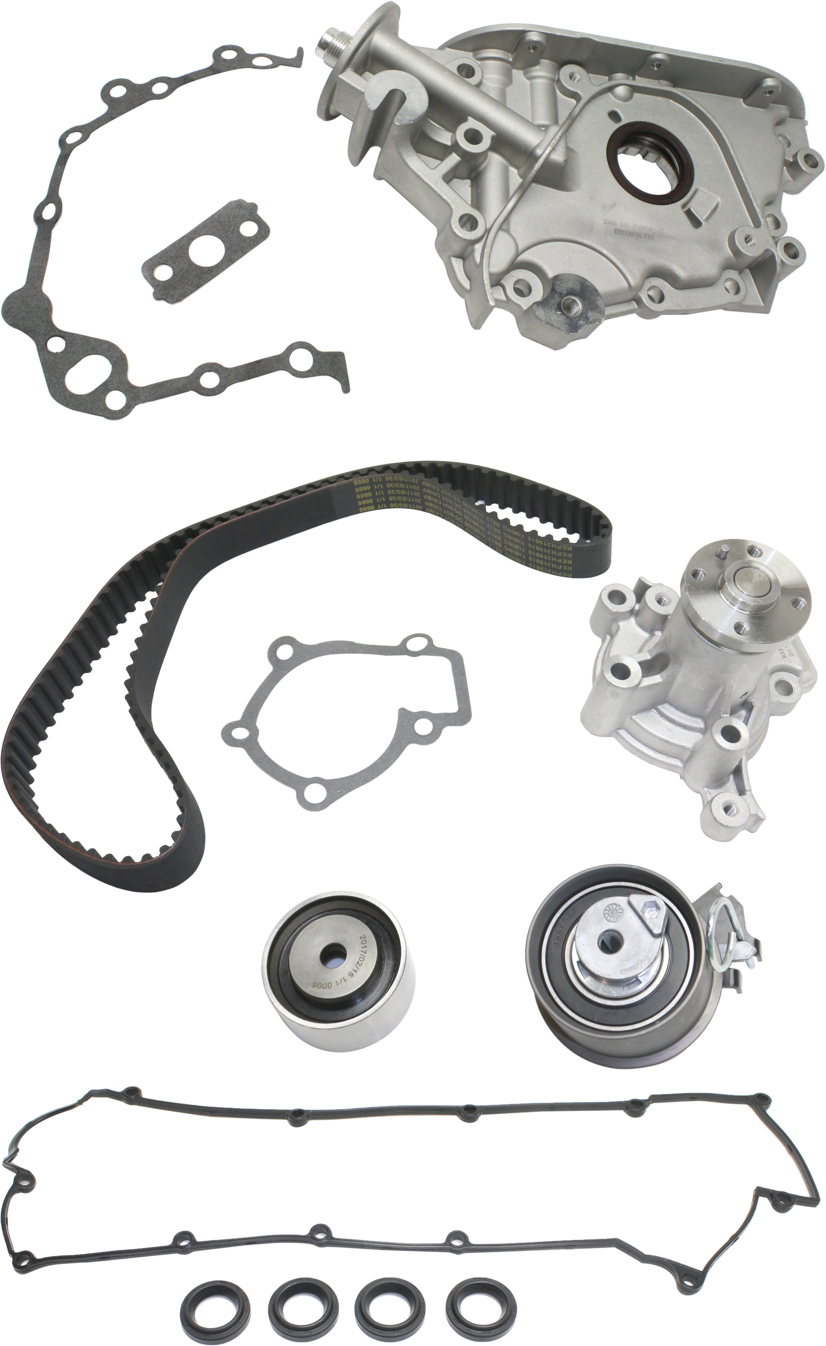 AM TUCSON 06-09 ELANTRA 07-12 TIMING BELT KIT 3 pc Kit with Oil Pump and Valve Cover Gasket SKU KIT 080217-63 OEM 24486K GTKWP284A TB284LK2 TCKW