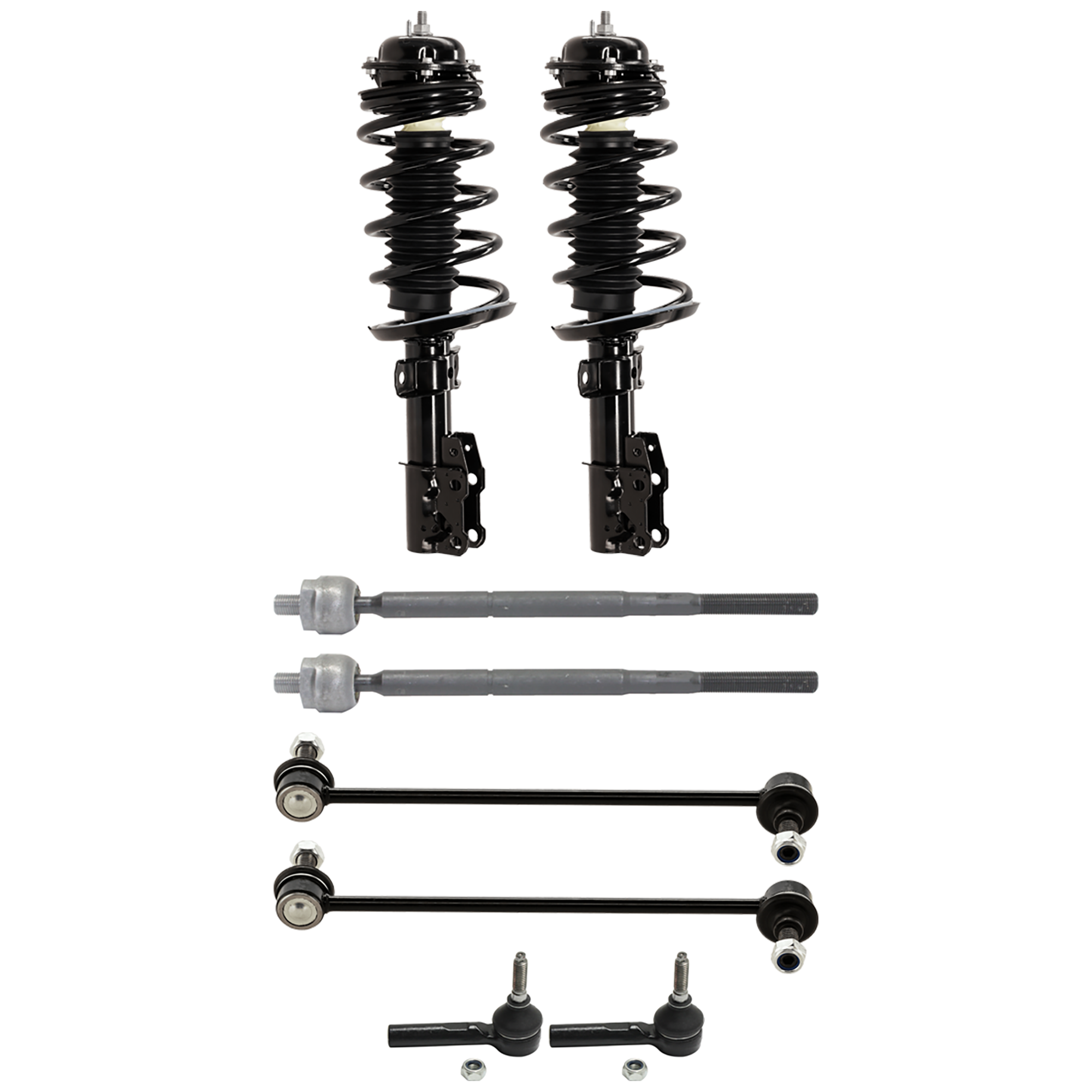 AM ION 03-07 COBALT 05-10 FRONT SUSPENSION KIT 8 pc Kit with Loaded Strut Sway Bar Link and Tie Rod End SKU KIT 080224-10 OEM 172203 G57100 LS3380781B 13332
