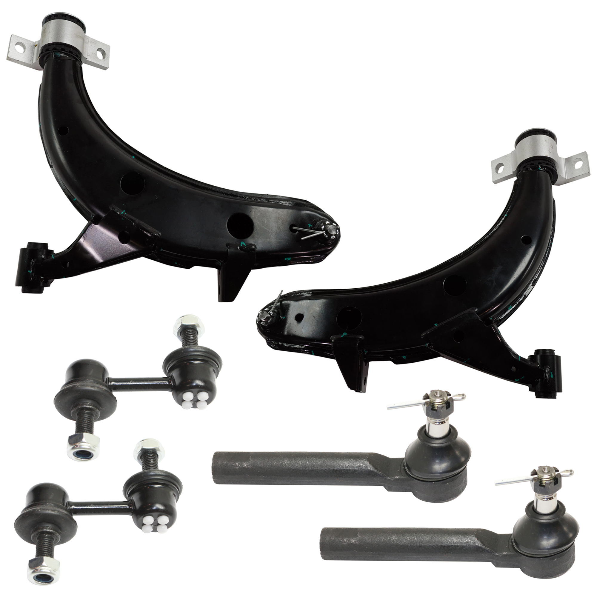 AM FORESTER 03-05 FRONT SUSPENSION KIT 6 pc Kit with Control Arm Sway Bar Link and Tie Rod End SKU KIT 080224-17 OEM 20202SA001-20202SA011-18376-10