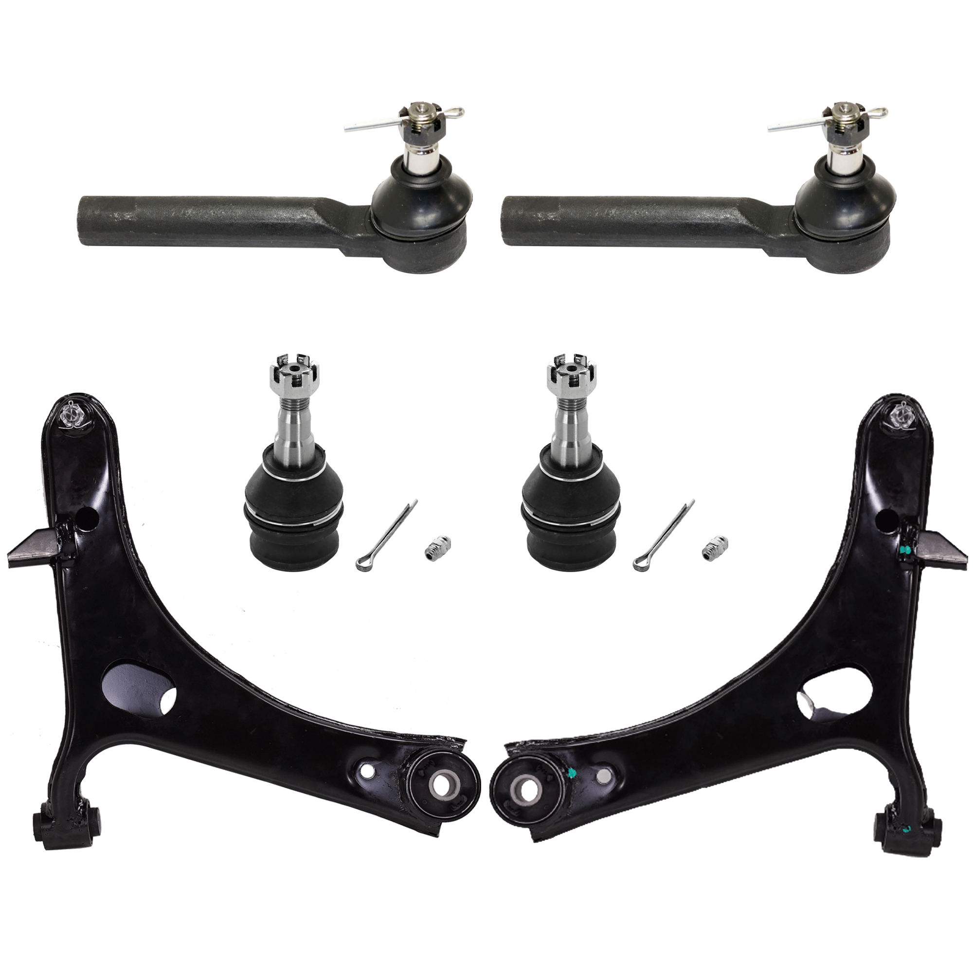 AM LEGACY OUTBACK 05-09 FRONT SUSPENSION KIT 6 pc Kit with Ball Joint Control Arm and Tie Rod End SKU KIT 080224-19 OEM 104141-255001-1014105-2601402