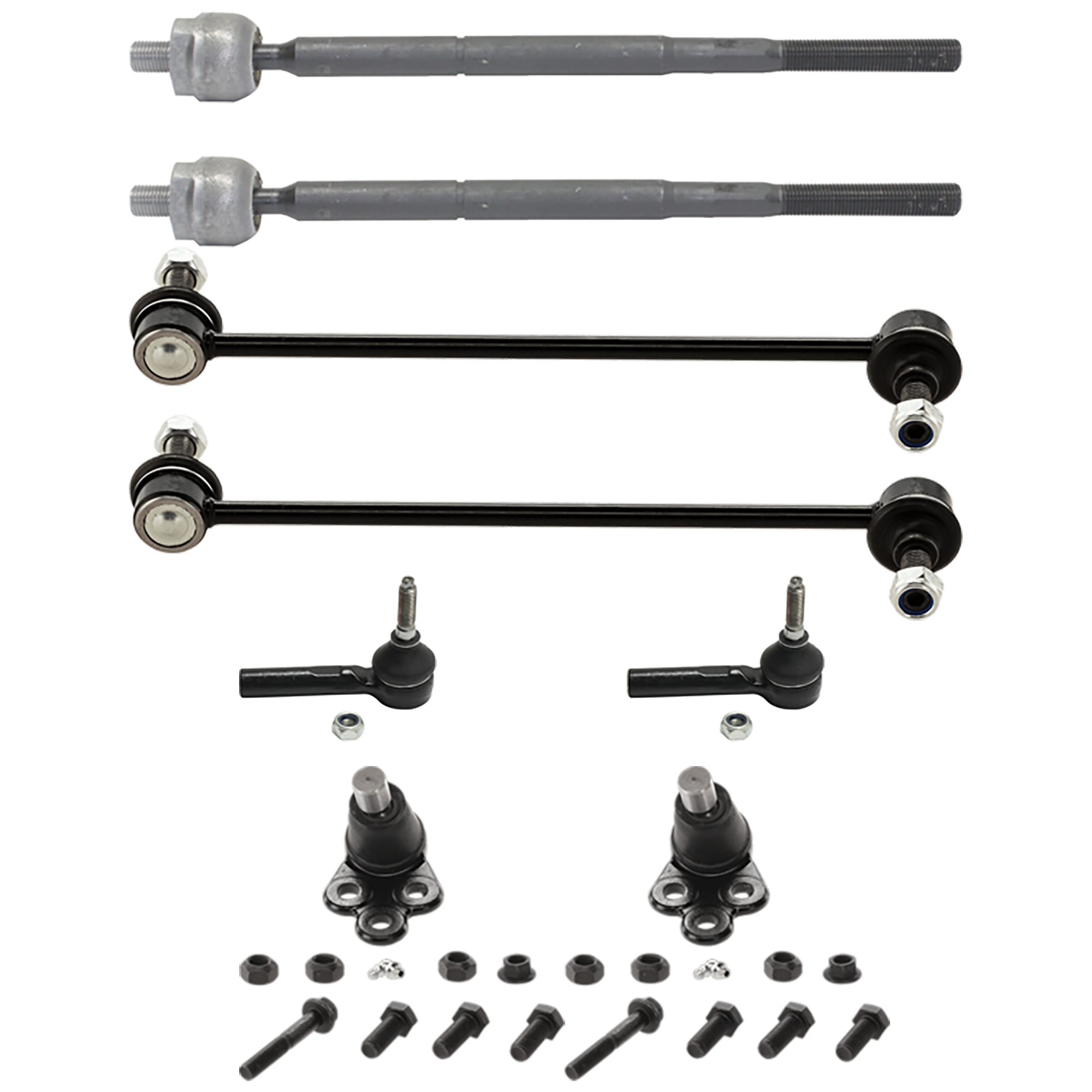 AM ION 03-07 COBALT 05-10 FRONT SUSPENSION KIT 8 pc Kit with Ball Joint Sway Bar Link and Tie Rod End SKU KIT 080224-20 OEM 2601731-5051423-15240092-15856