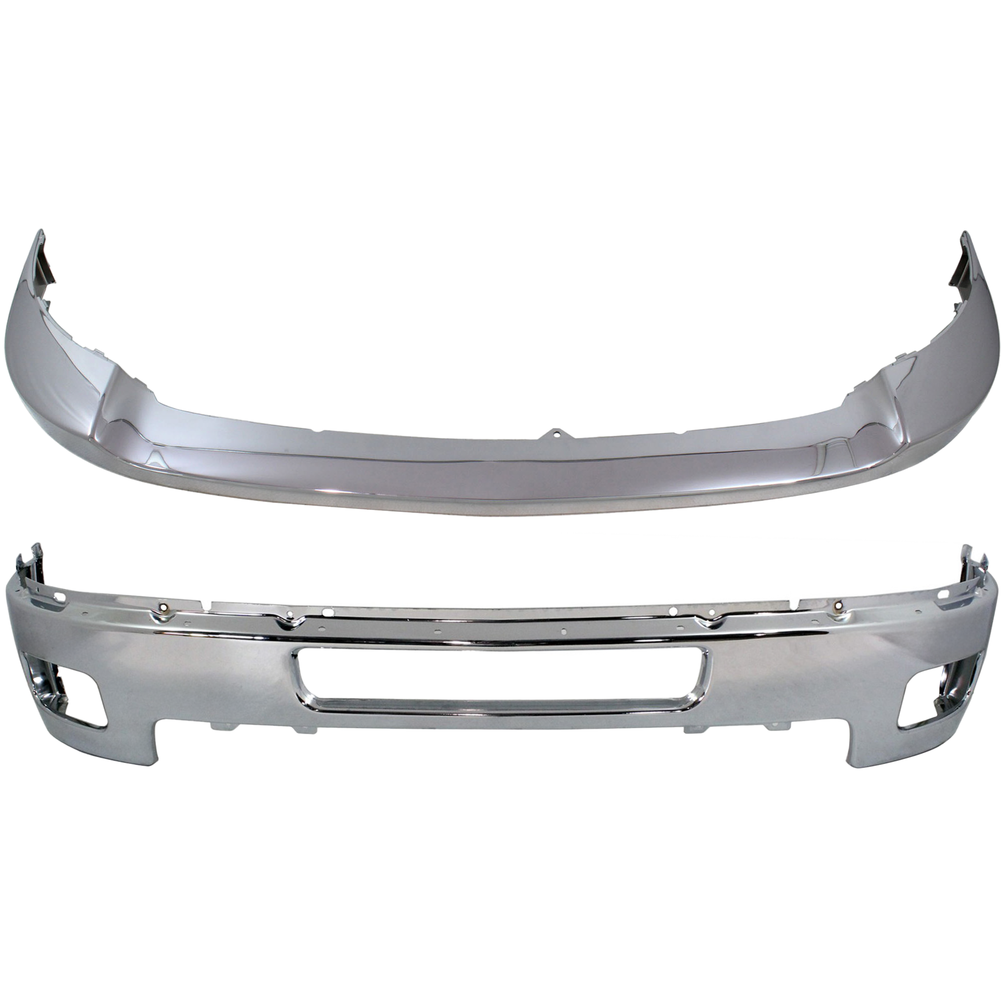 AM SILVERADO 2500 HD SILVERADO 3500 HD 11-14 FRONT BUMPER 2 pc Kit with Bumper Trim SKU KIT 080317-14 Partslink GM1002837 GM1014106 OEM 25883349-25883355