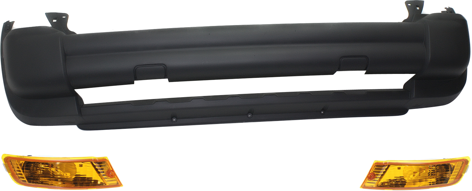 AM LIBERTY 05-07 FRONT BUMPER COVER 3 pc Kit with Turn Signal Lights SKU KIT 080317-30 Partslink CH1000923 CH2520143 CH2521143 OEM 5JG89BDLAB 5JG89BDLAC 55156767