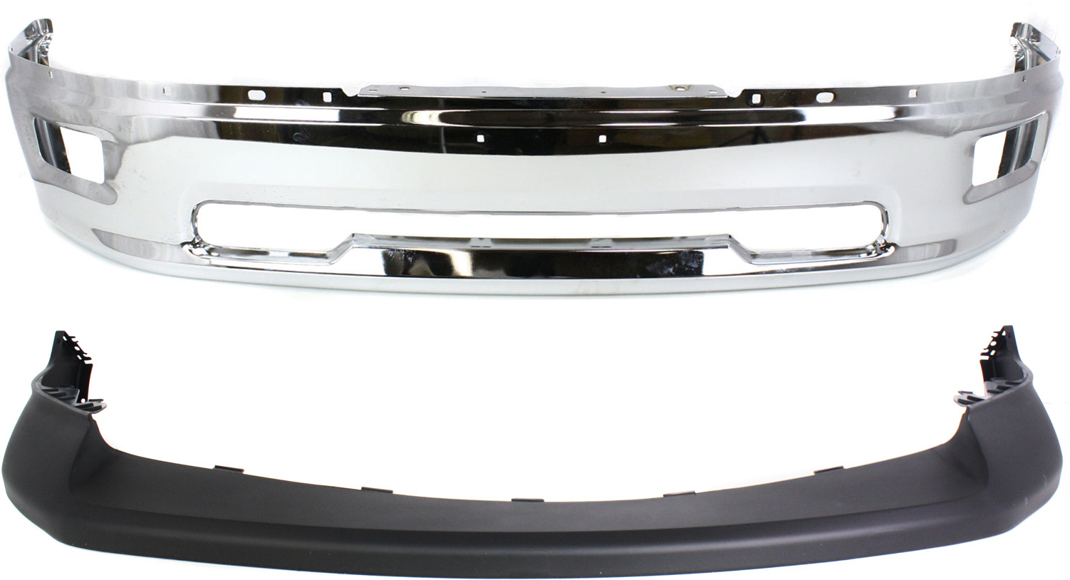 AM RAM FULL SIZE P U 09-12 FRONT BUMPER COVER 2 pc Kit with Bumper SKU KIT 080317-33 Partslink CH1014102 CH1002386 OEM 68034055AA 55112609AA 68206067