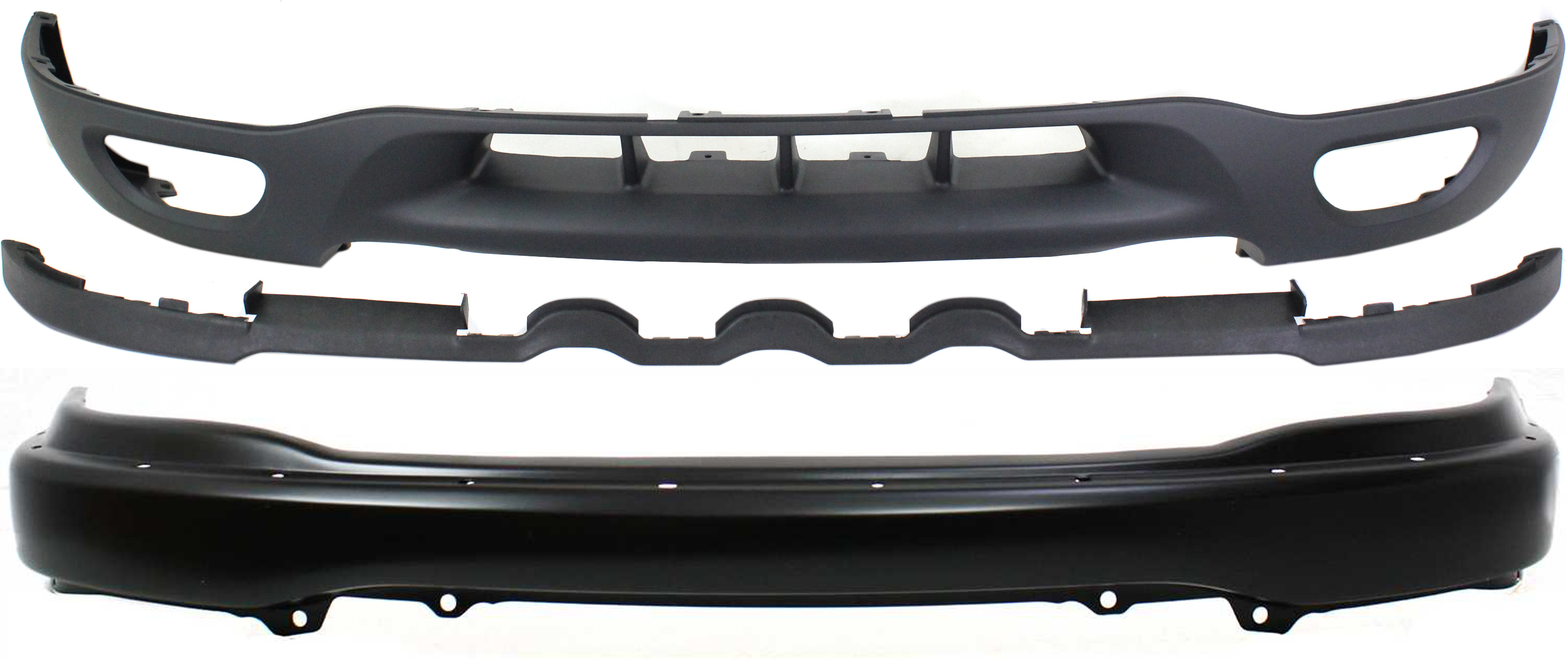 AM EXPEDITION 99-02 F 150-99-03 FRONT BUMPER Painted Black 2 pc kit with Valance SKU KIT 080317-43 Partslink FO1002357 FO1095181 OEM YL3Z17757CAA XL3Z17626BA
