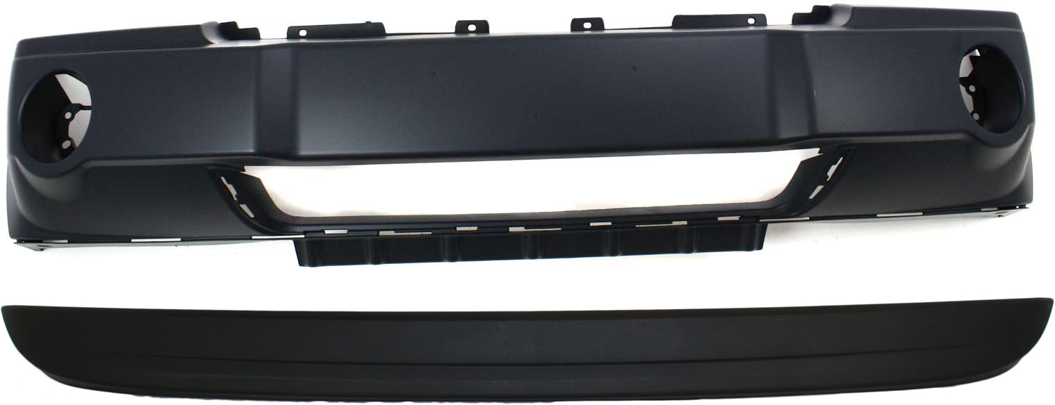 AM GRAND CHEROKEE 05-07 FRONT BUMPER COVER 2 pc Kit with Air Dam SKU KIT 080317-44 Partslink CH1000450 CH1090130 OEM 5159124AA 5159125AB