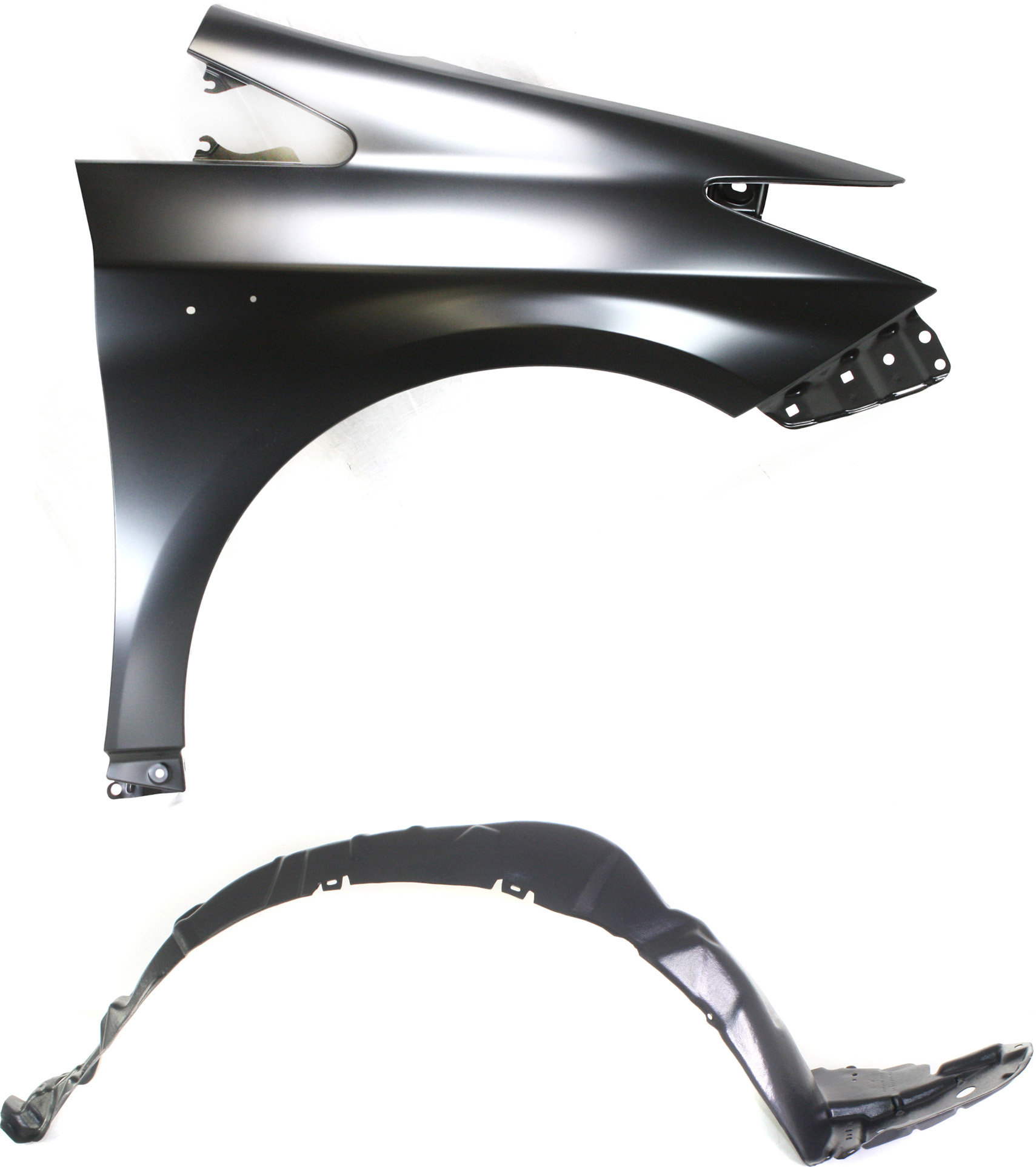 AM PRIUS 10-12 FRONT FENDER RH 2 pc kit with Fender Liner SKU KIT 080317-48 Partslink TO1241232 TO1249158 OEM 5380147040-5387547030