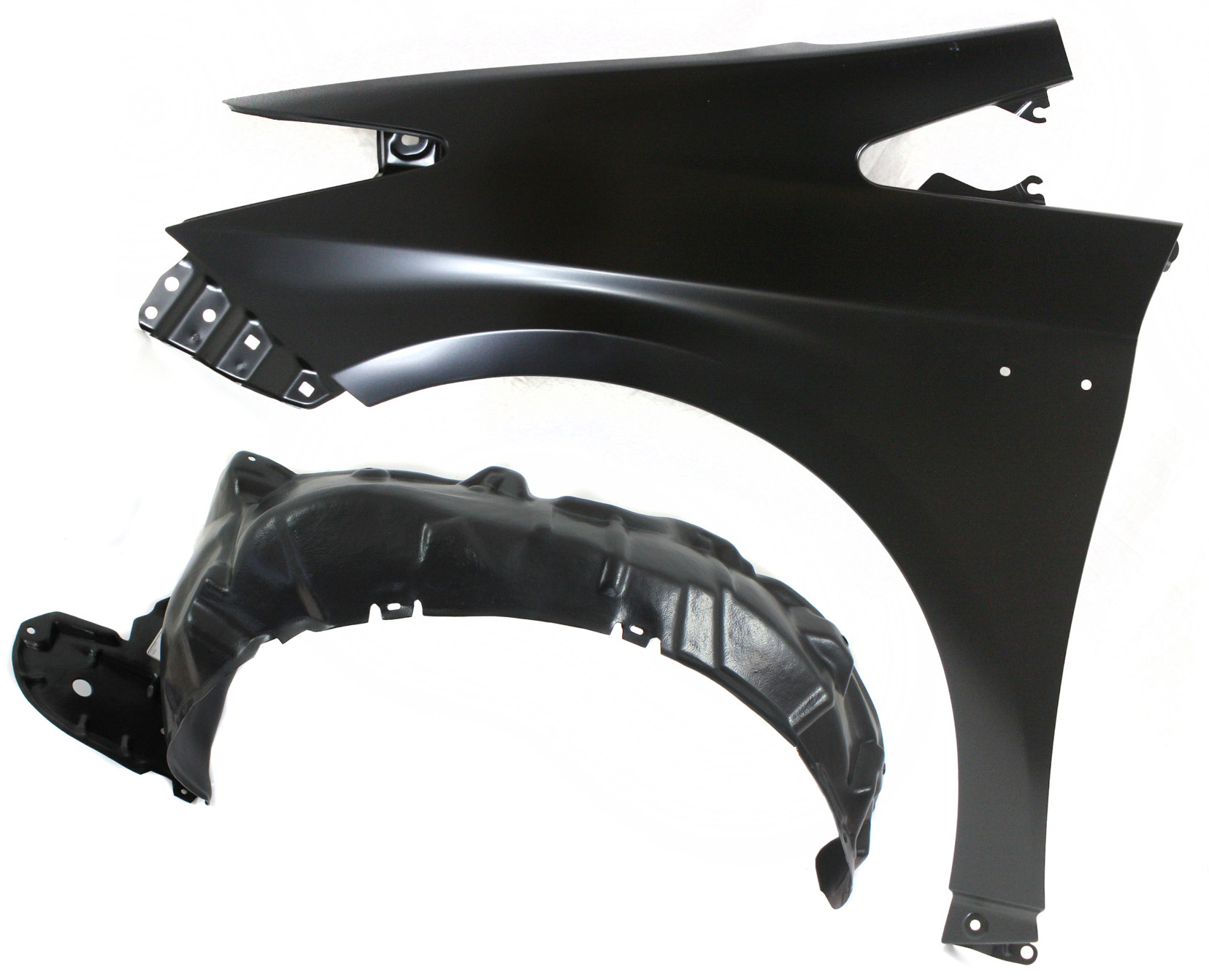 AM PRIUS 10-12 FRONT FENDER LH 2 pc kit with Fender Liner SKU KIT 080317-49 Partslink TO1240232 TO1248158 OEM 5380247040-5387647070