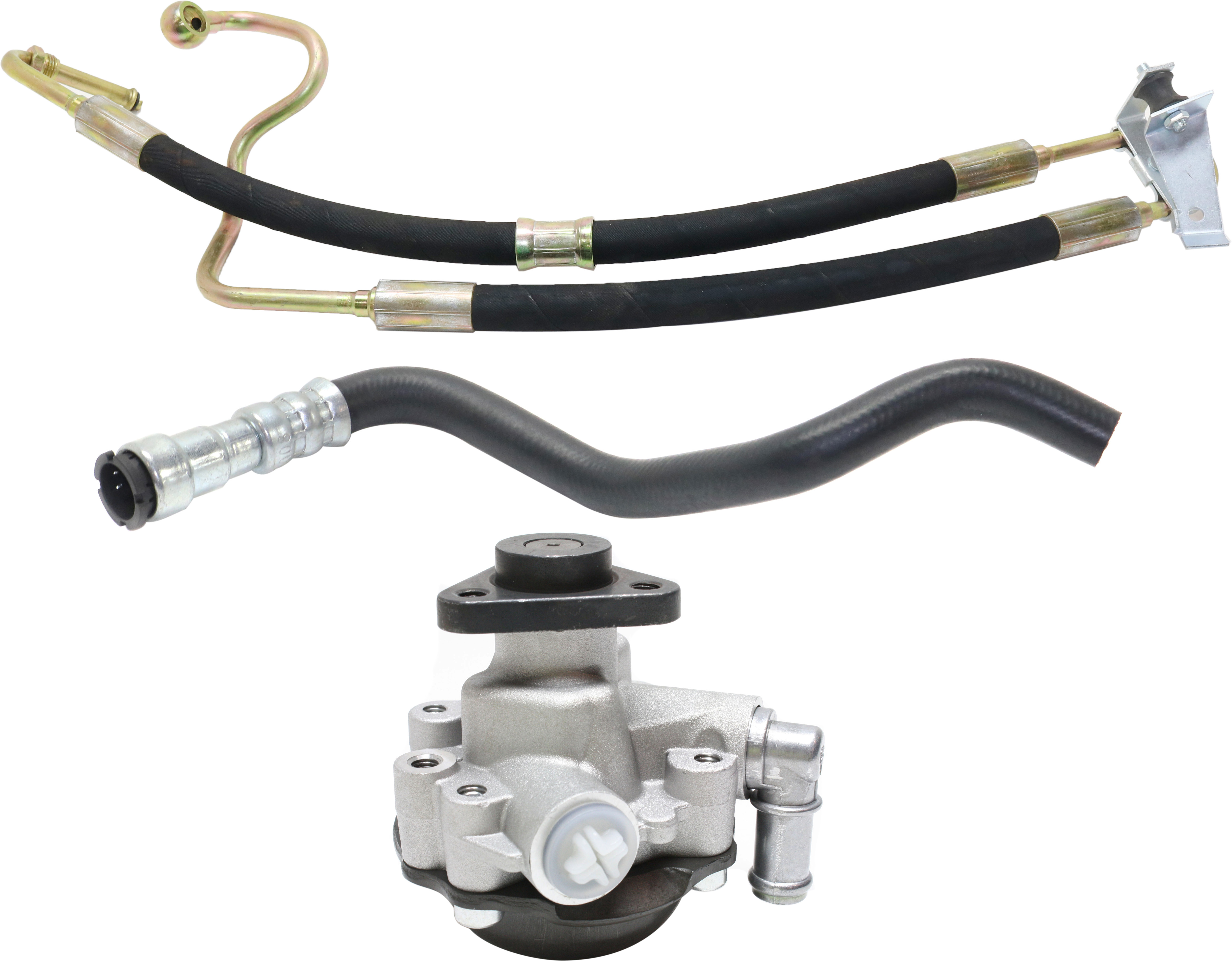 AM 3 SERIES 99-05 POWER STEERING PUMP 3 pc Kit with Hoses SKU KIT 080317-59 OEM 32416760034-32416796390-324167