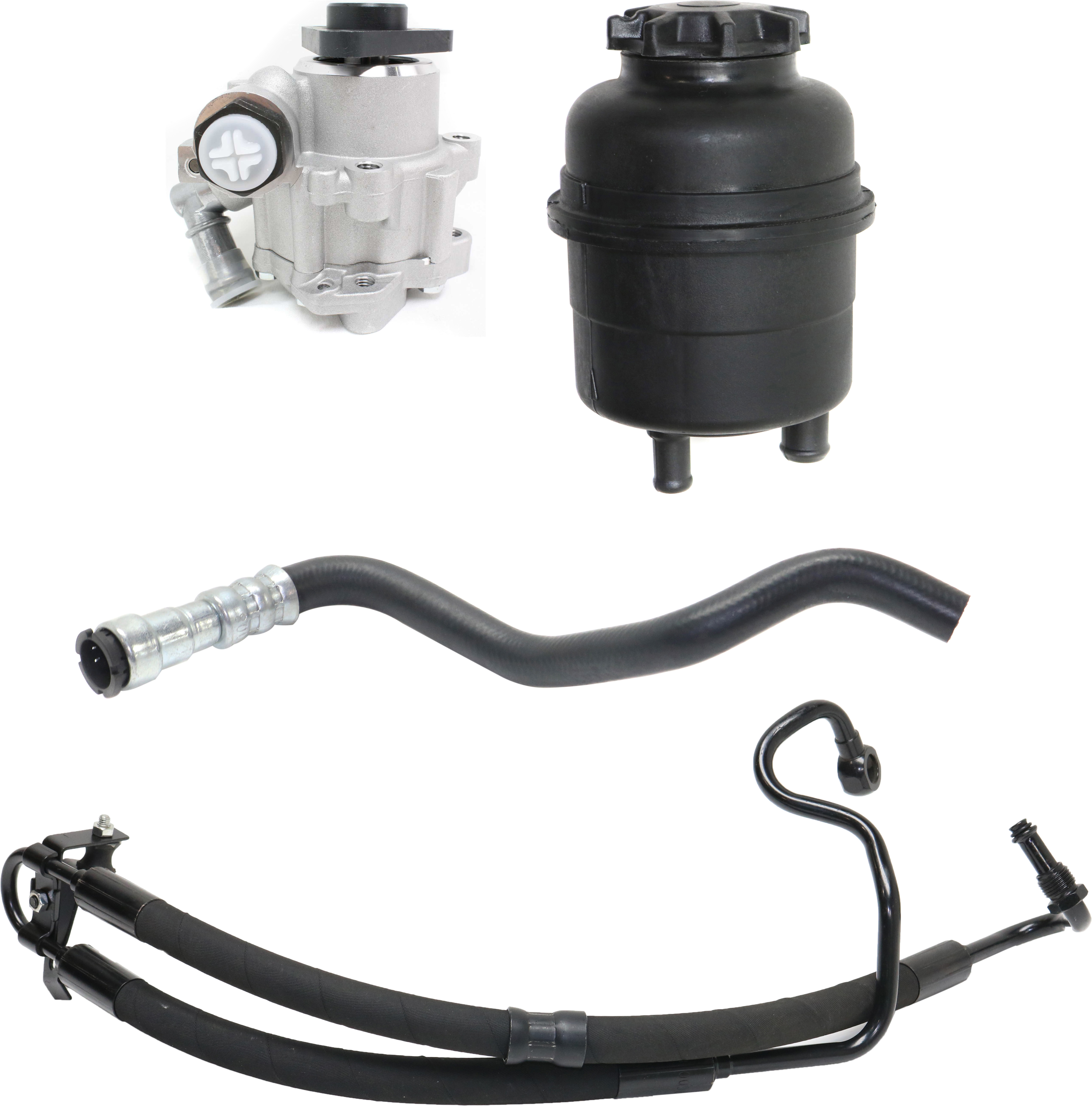 AM 323CI 328CI 00-00 POWER STEERING PUMP 4 pc Kit with Hoses and Reservoir SKU KIT 080317-61 OEM 3-241-109-496-532-410-000-000-000-000
