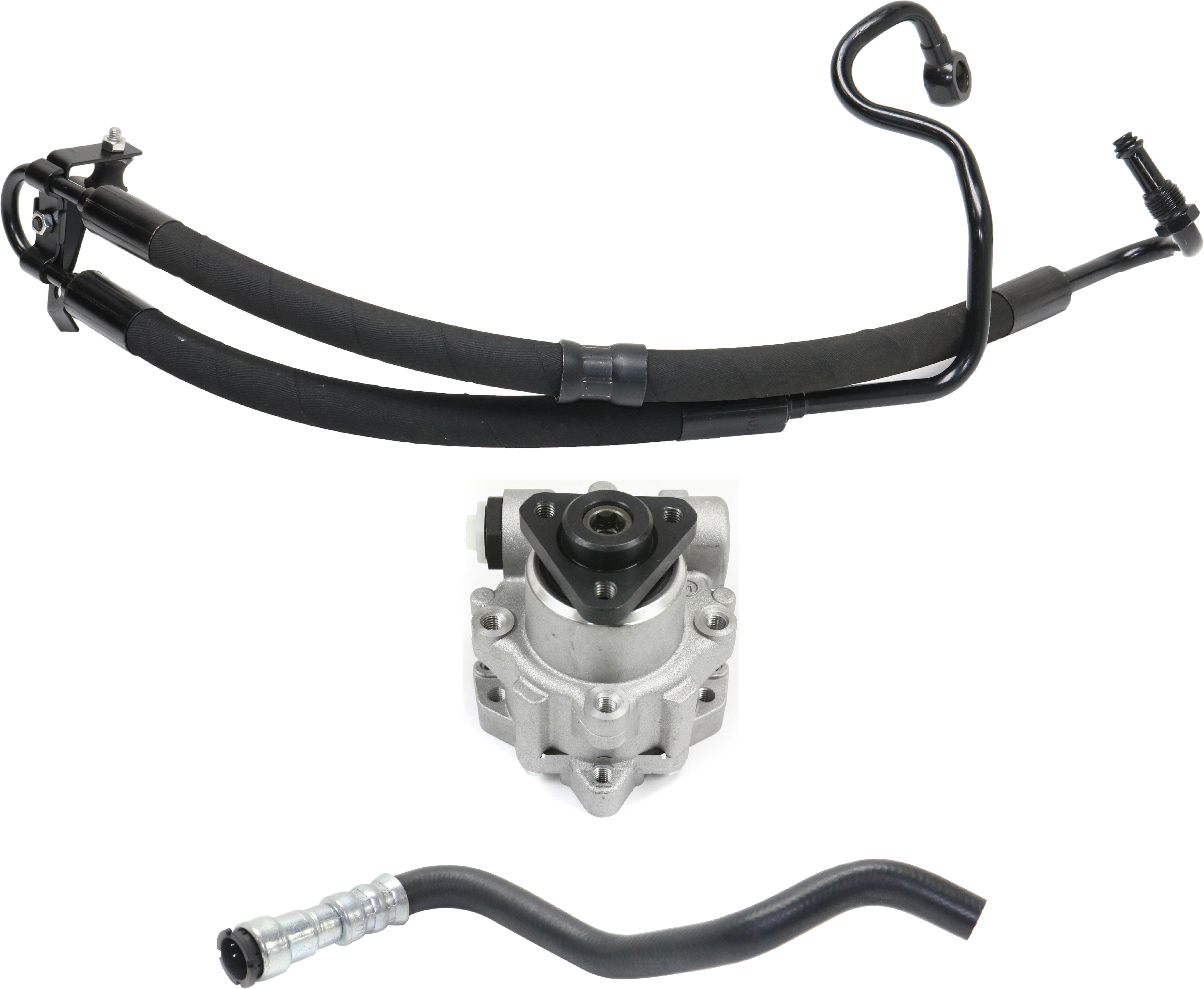 AM 3 SERIES 01-02 POWER STEERING PUMP Set of 3 with Pressure Hose and Return Hose SKU KIT 080317-65 OEM 32416756582-32416796390-324167
