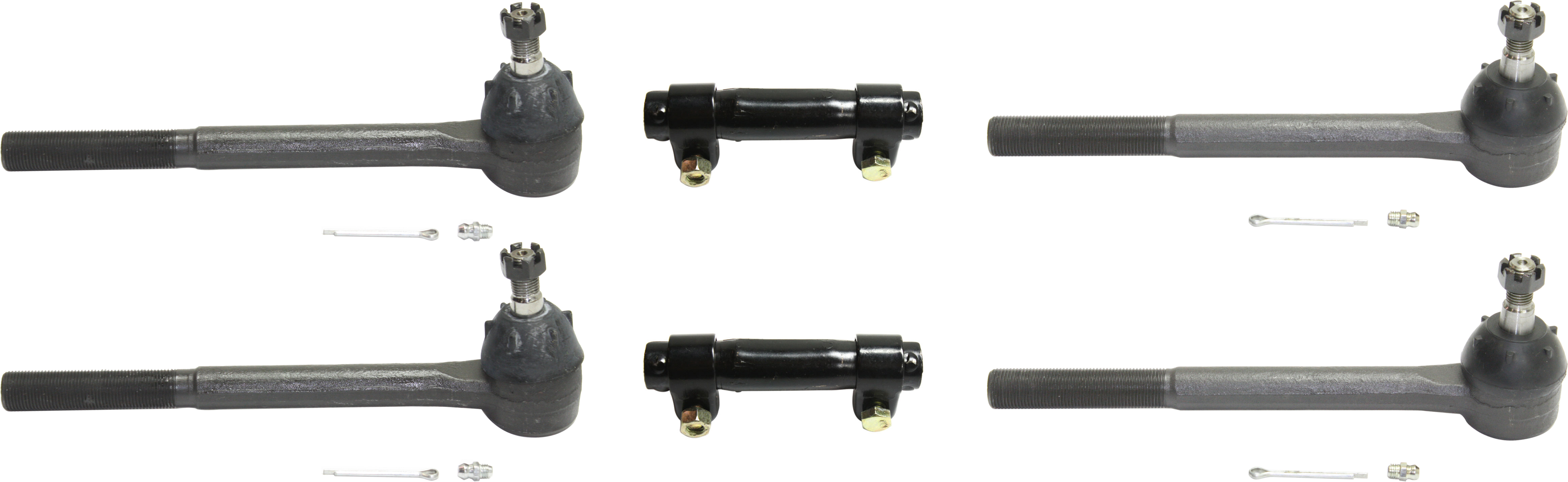 AM SKYLARK MONTE CARLO CUTLASS 71-72 FRONT TIE ROD RH AND LH Inner and Outer 6 pc Kit with Tie Rod Adjusting Sleeves SKU KIT 080317-69 OEM 3987857-3987858-64181-31025
