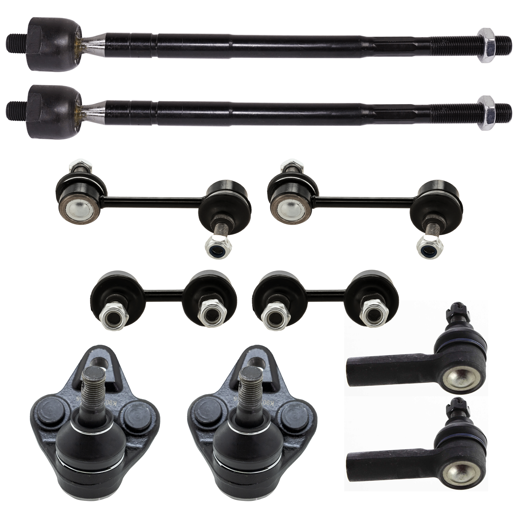 AM CELICA 86-99 PRIZM 98-02 FRONT AND REAR SUSPENSION KIT 10 pc kit w Ball Joint Sway Bar Link and Tie Rod End SKU KIT 080324-12 OEM 104289000000000000000000000