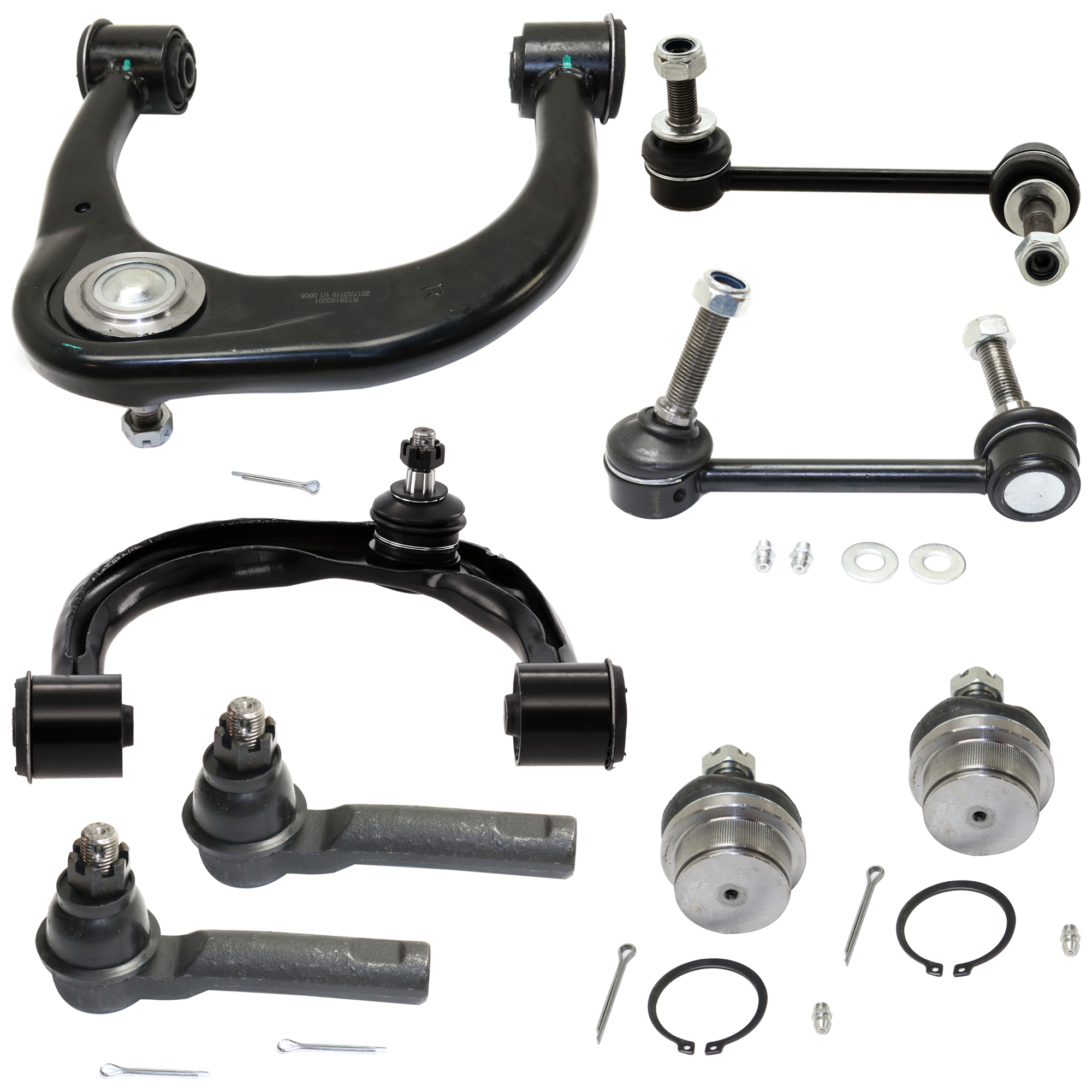 AM TACOMA 05-23 FRONT SUSPENSION KIT 8 pc Kit with Ball Joint Control Arm Sway Bar Link and Tie Rod End SKU KIT 080324-25 OEM 2601736-5051427-10480827-48068