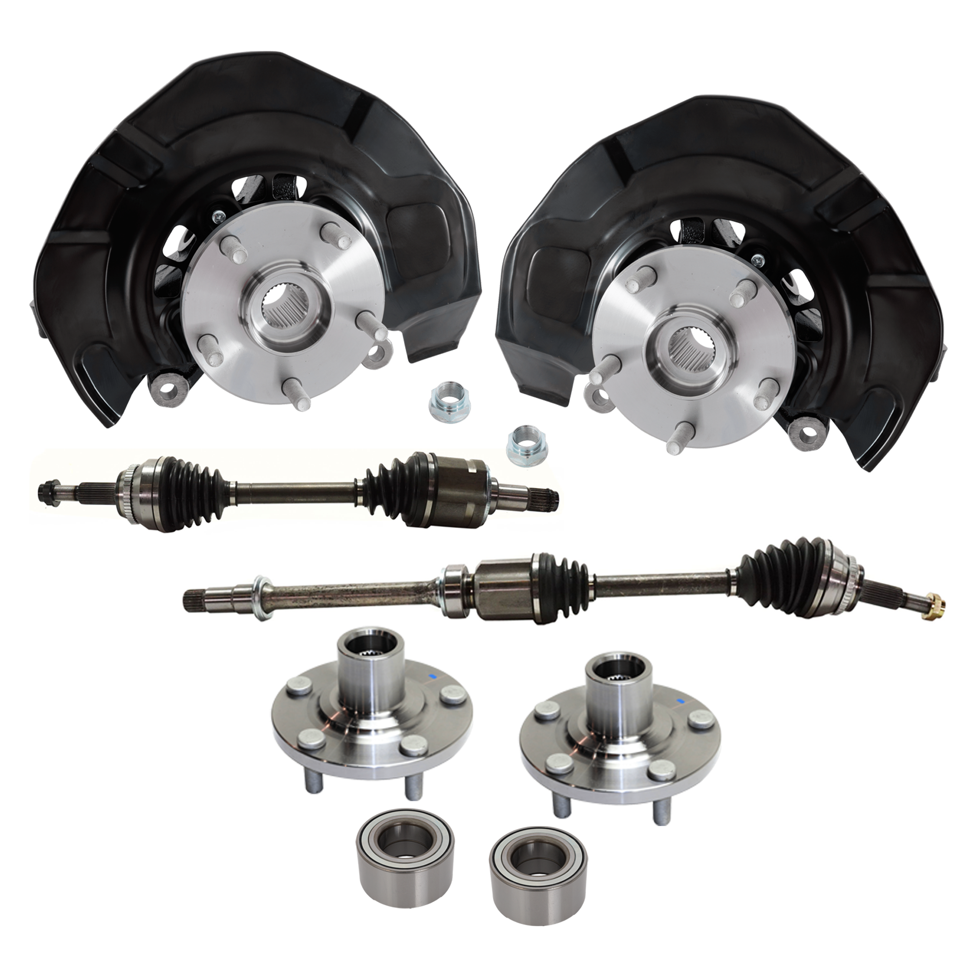 AM CAMRY ES330-04-06 FRONT KNUCKLE RH AND LH 8 pc kit w Axle Assembly Wheel Bearing and Wheel Hub Japan Built Vehicle 3.0L 3.3L Eng. SKU KIT 080324-27 OEM 9690500-4350228100-4778248020