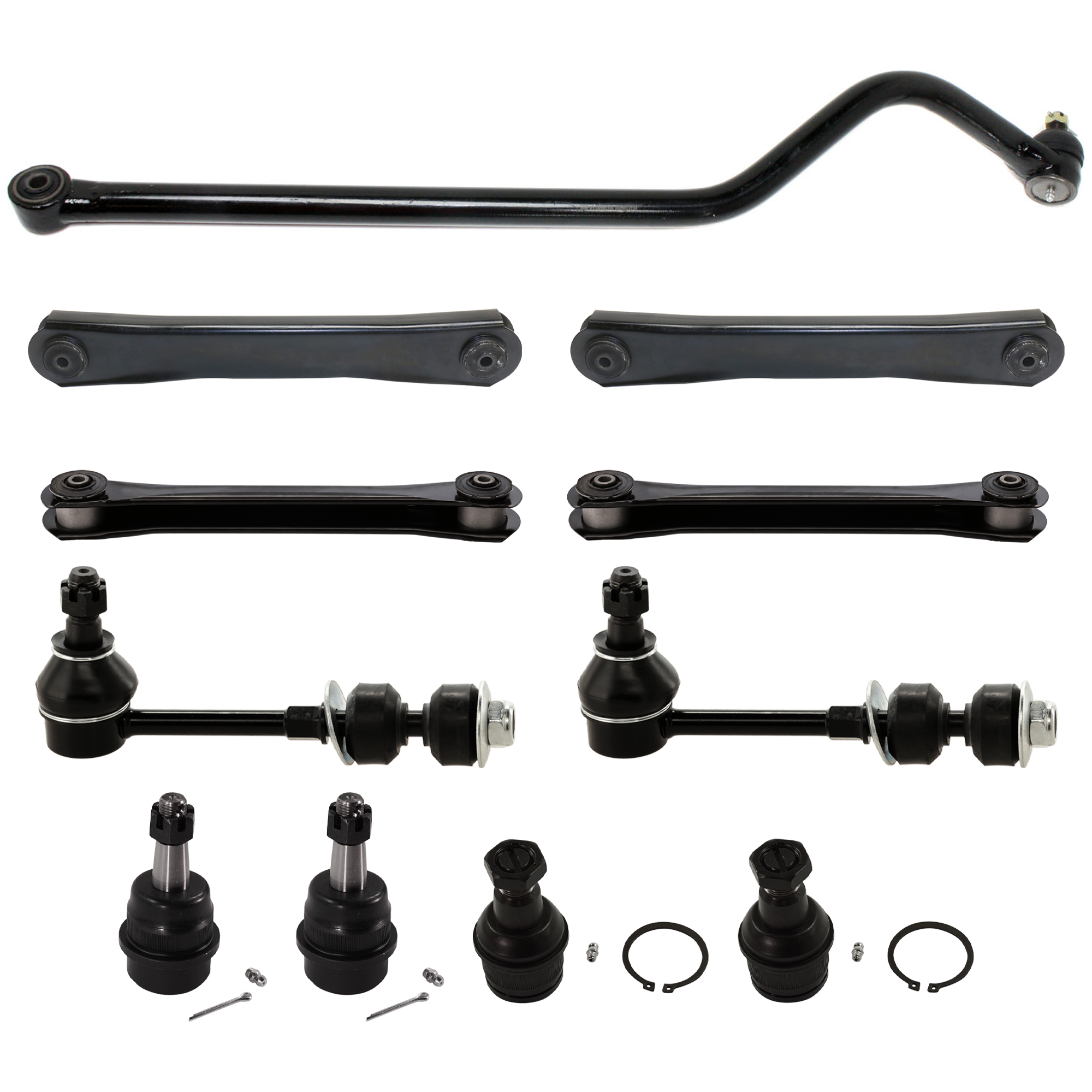 AM RAM 2500-95-99 FRONT SUSPENSION KIT 11 pc Kit with Track Bar Control Arm Ball Joint and Sway Bar Link SKU KIT 080324-58 OEM 104149-287003-287006-260124