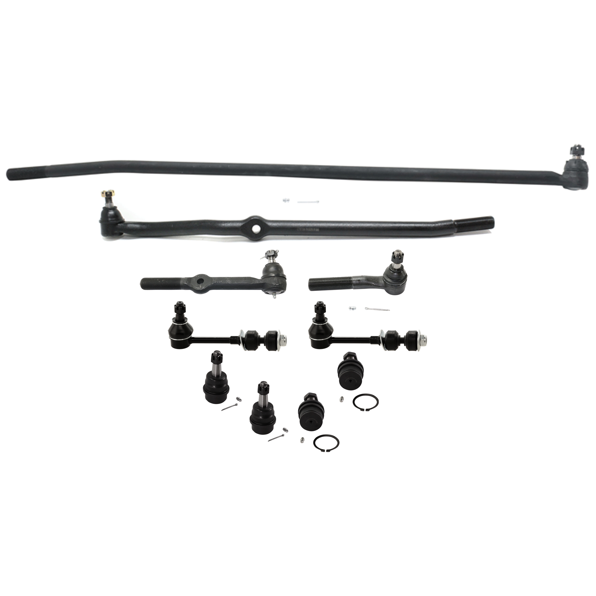 AM RAM 1500 RAM 2500-95-97 FRONT TIE ROD END RH AND LH Inner and Outer 10 pc kit with Ball Joint and Sway Bar Link SKU KIT 080324-68 OEM 128-700-526-960-804-000-000-000-000