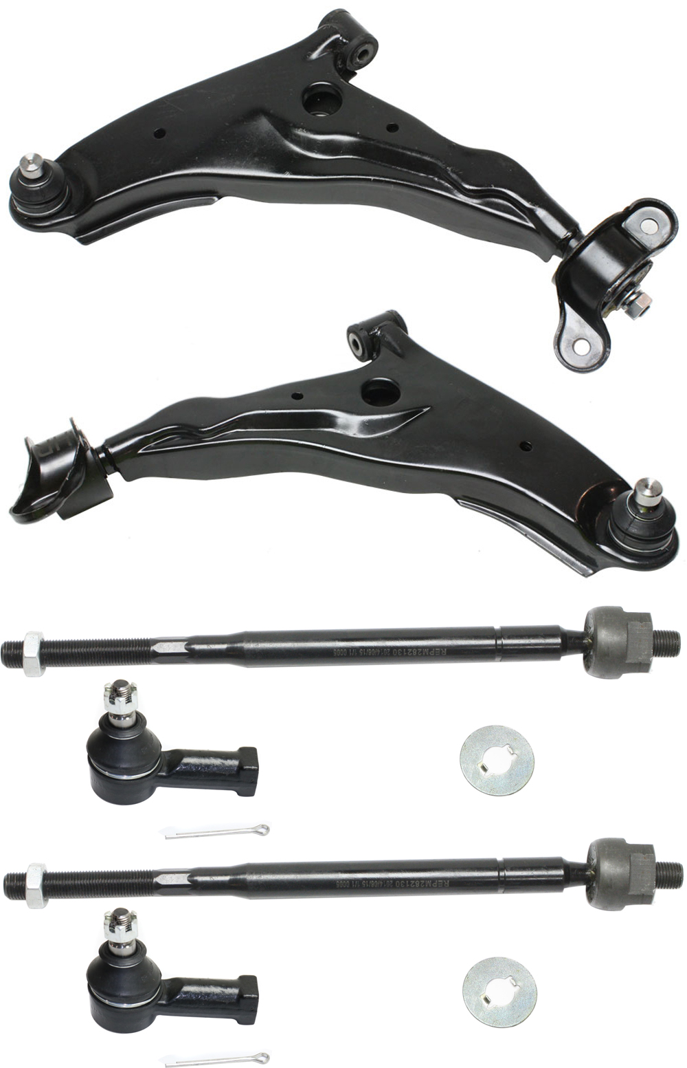 AM GALANT 99-03 ECLIPSE 00-05 FRONT CONTROL ARM KIT RH AND LH w ball joint s 6 pc Kit with Tie Rod End SKU KIT 080614-02 OEM MR554985 MR554375 MR554986 MR5