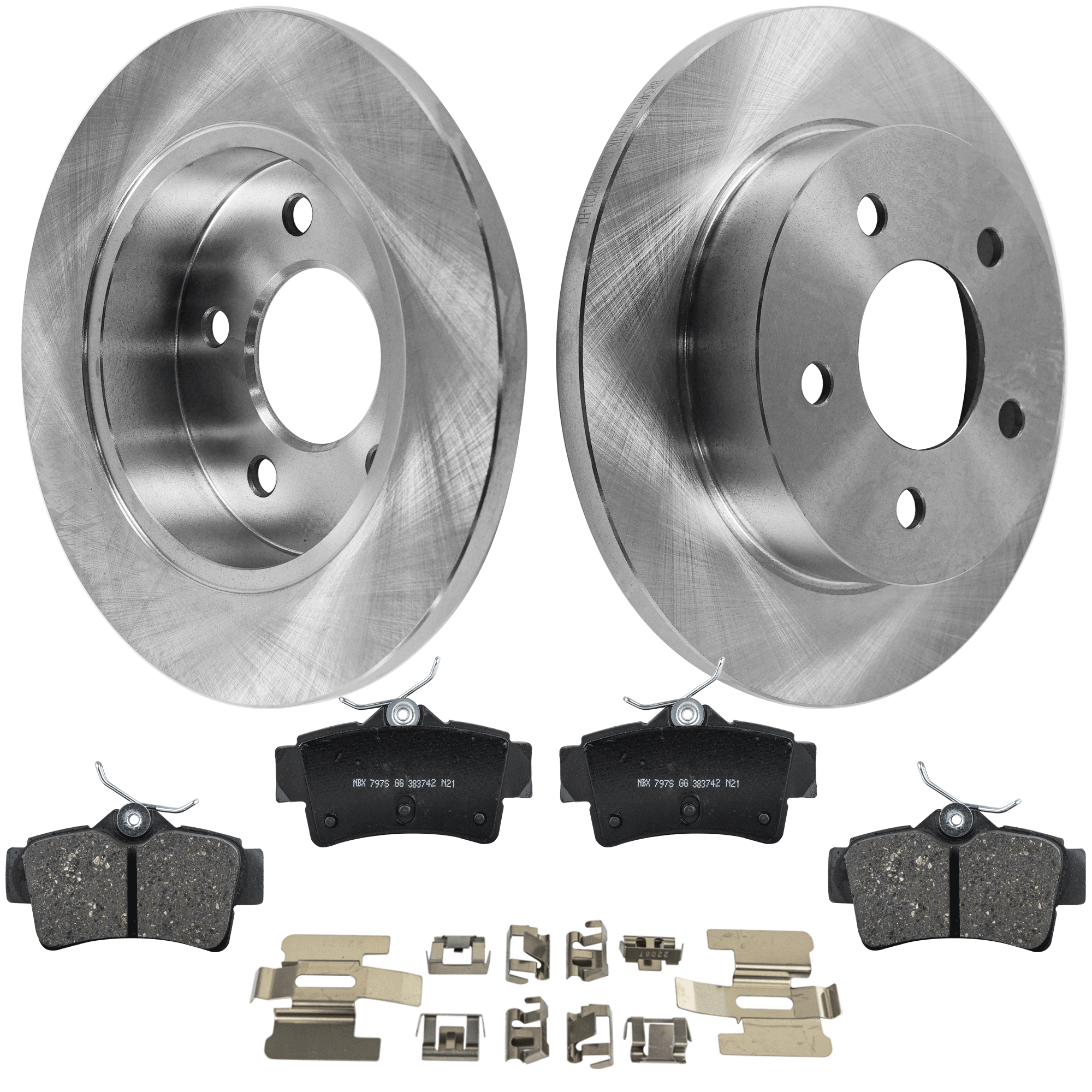 AM MUSTANG 94-04 REAR BRAKE DISC AND PAD KIT 4 pc kit SKU KIT 080621-1012 OEM F4ZZ2C026A F8ZZ2C026AA 1U2Z2V2