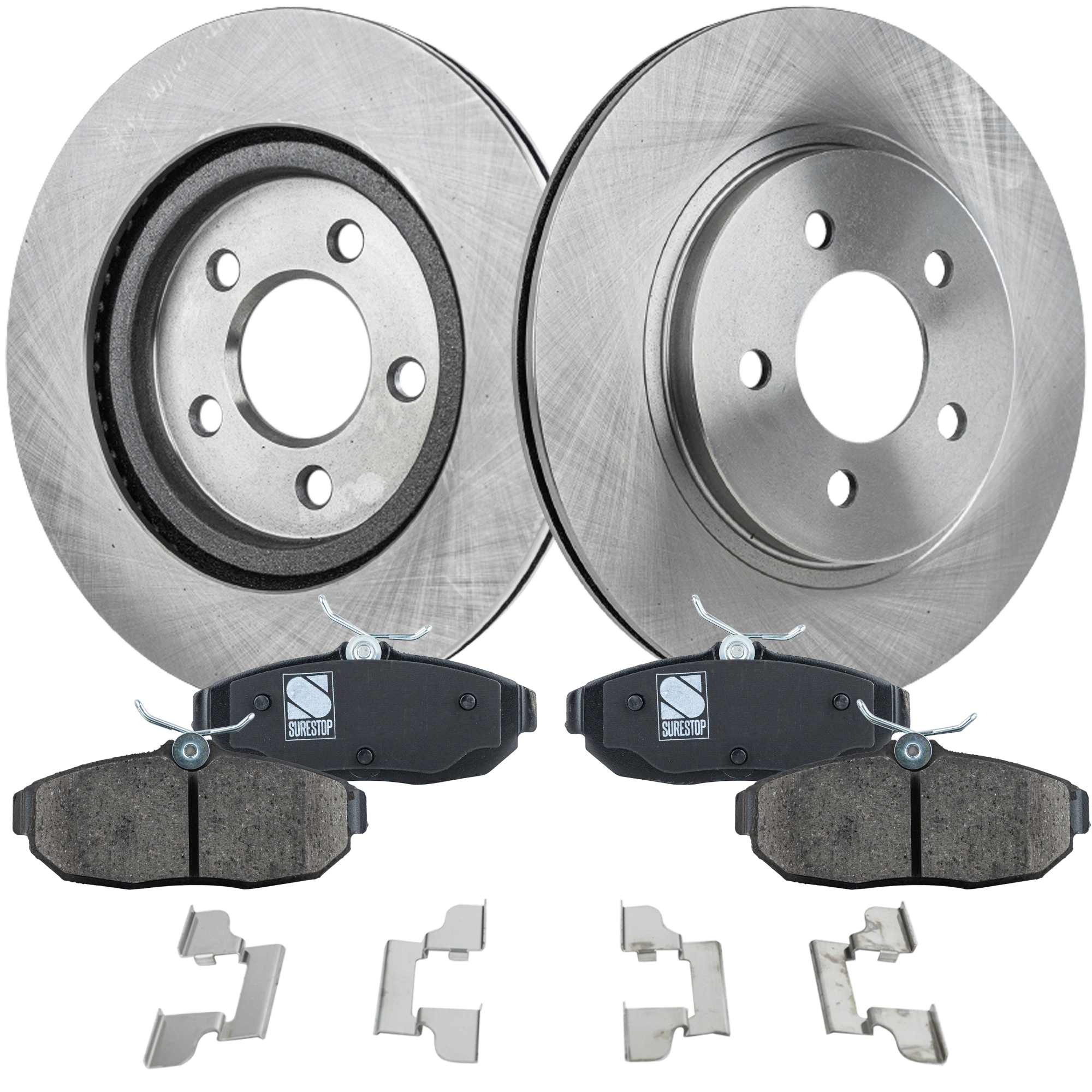 AM MUSTANG 05-11 REAR BRAKE DISC AND PAD KIT 4 pc Kit SKU KIT 080621-1013 OEM 5R3Z2C026AA 5R3Z2200AA 5R3Z220