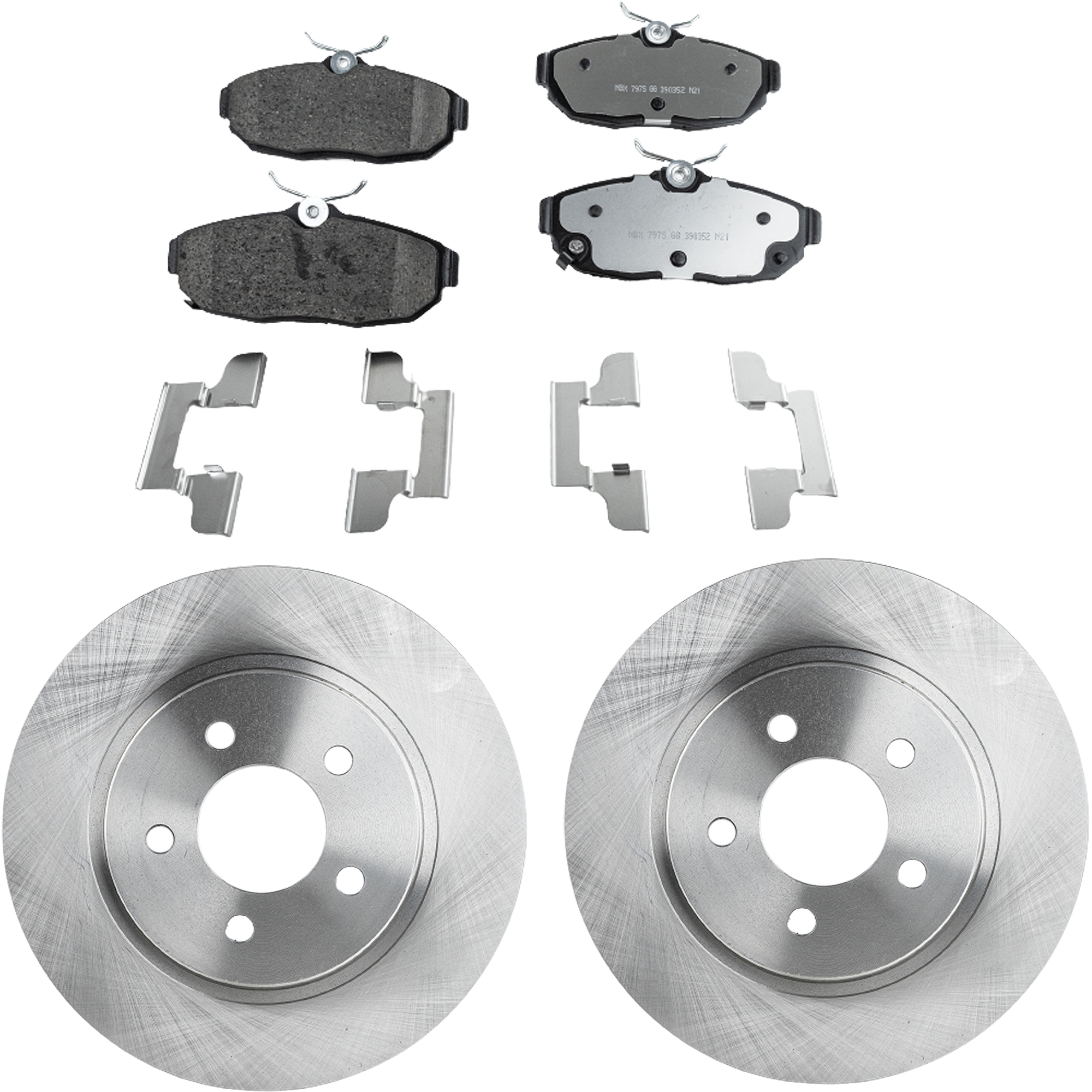 AM MUSTANG 12-14 REAR BRAKE DISC AND PAD KIT 2 Wheel Set SKU KIT 080621-1015 OEM 5R3Z2C026AA CR3Z2200A CR3Z2200