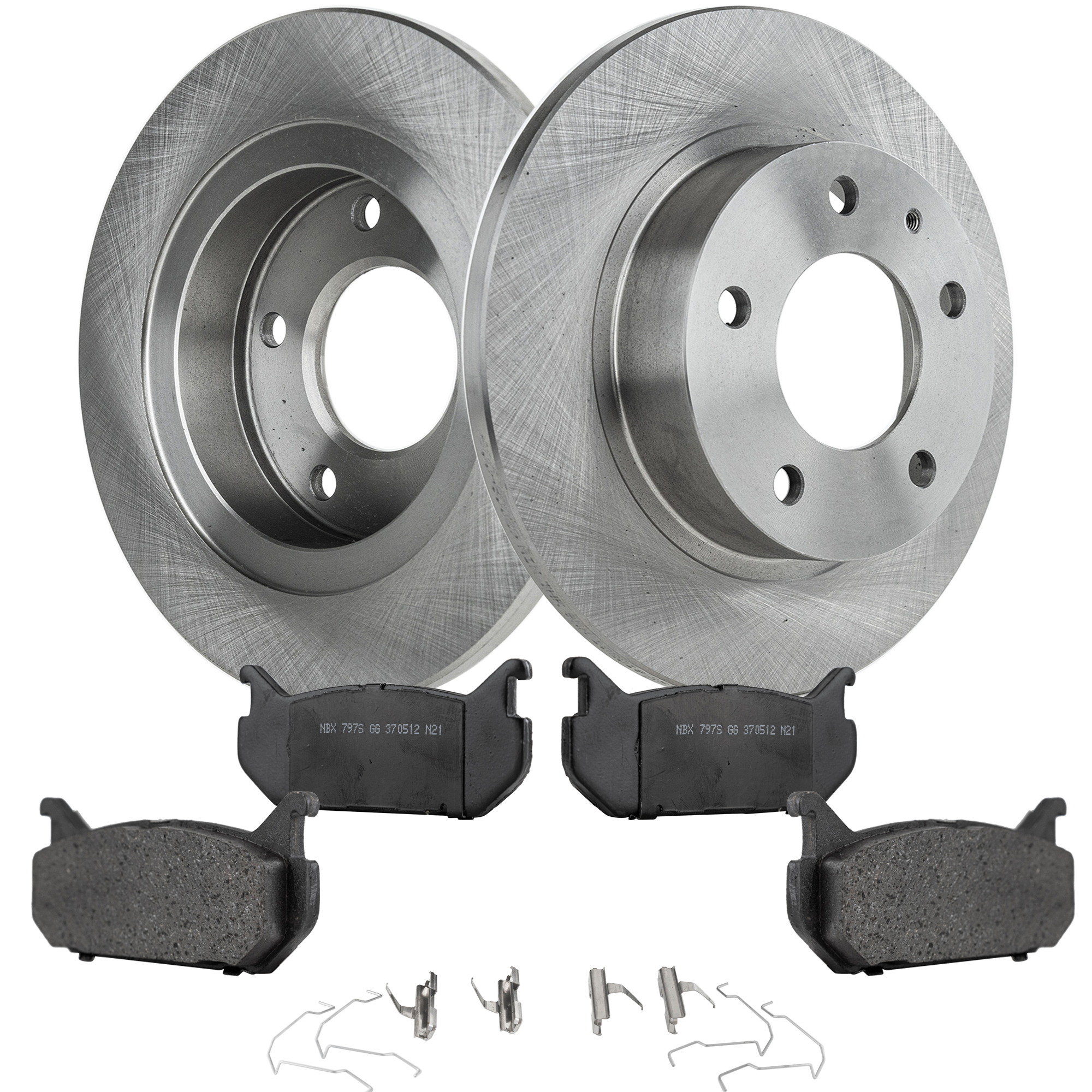 AM MAZDA 626 MX 6 PROBE 93-97 REAR BRAKE DISC AND PAD KIT 2 Wheel Set SKU KIT 080621-1016 OEM F32Z2C026A GA3Y26251 GA5Y26251