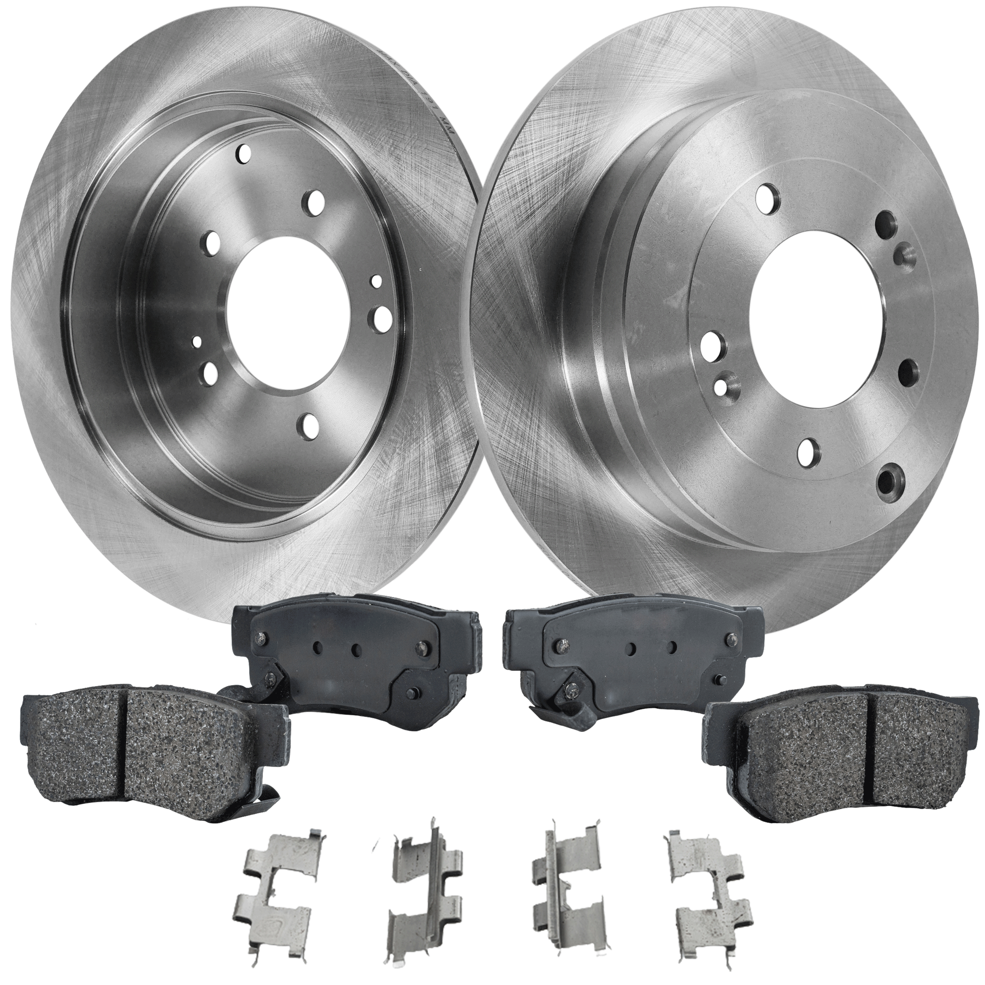 AM AZERA 06-09 REAR BRAKE DISC AND PAD KIT Plain Surface Ceramic 5 Lugs 4 pc Kit SKU KIT 080621-1026 OEM 584113L000-584113L010-583021FA