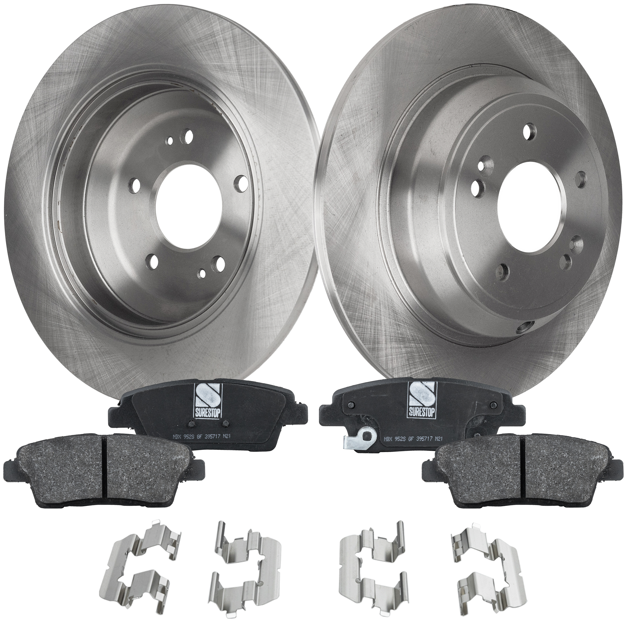 AM GENESIS 10-16 G80-17-1 REAR BRAKE DISC AND PAD KIT 4 pc Kit SKU KIT 080621-1041 OEM 584113M000-583023MA30