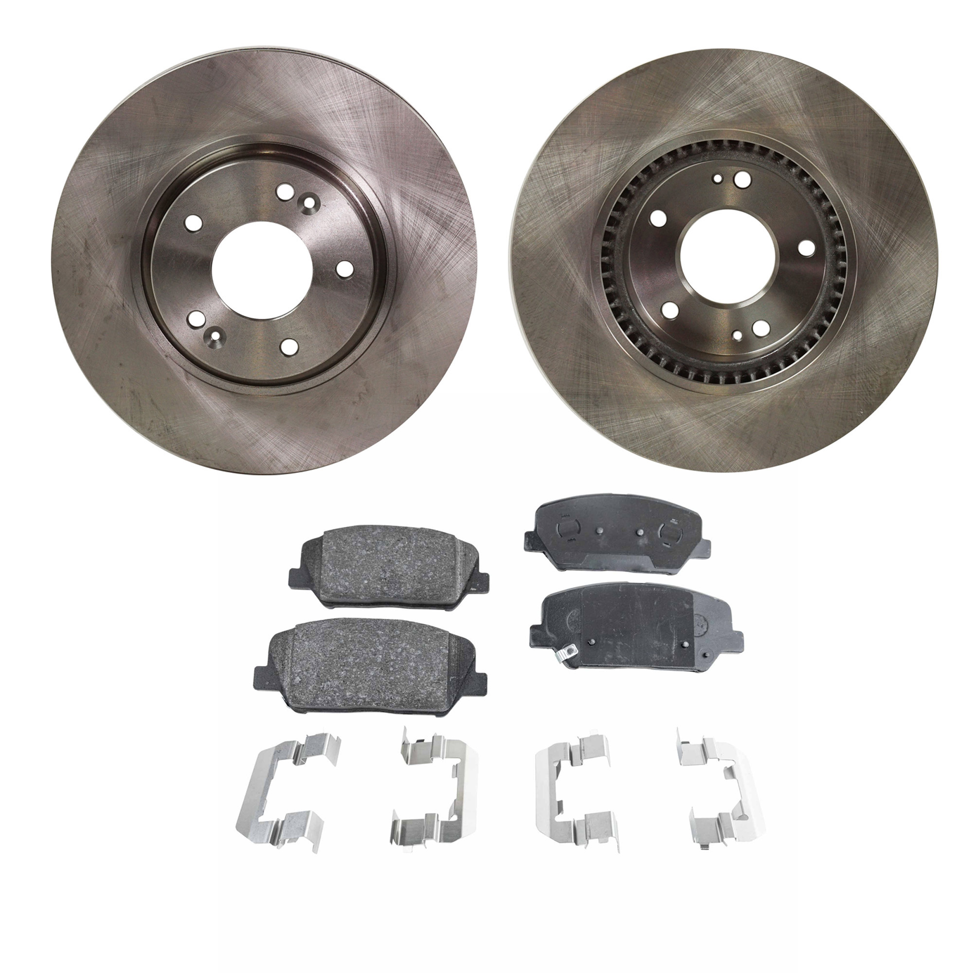 AM VELOSTER 13-15 FRONT BRAKE DISC AND PAD KIT 4 pc kit SKU KIT 080621-1094 OEM 517123K100-581012VA20-58101A7A