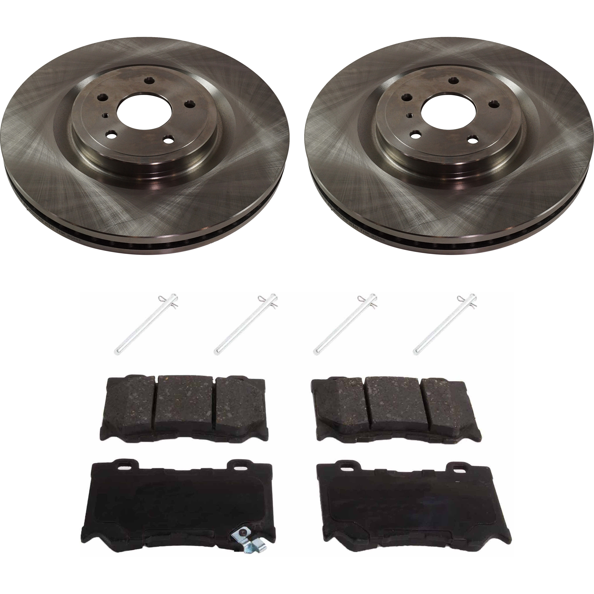 AM G37-09-13-370Z 09-20 FRONT BRAKE DISC AND PAD KIT 4 pc kit SKU KIT 080621-1101 OEM 40206JL00A D10601TG1C D1060JL0