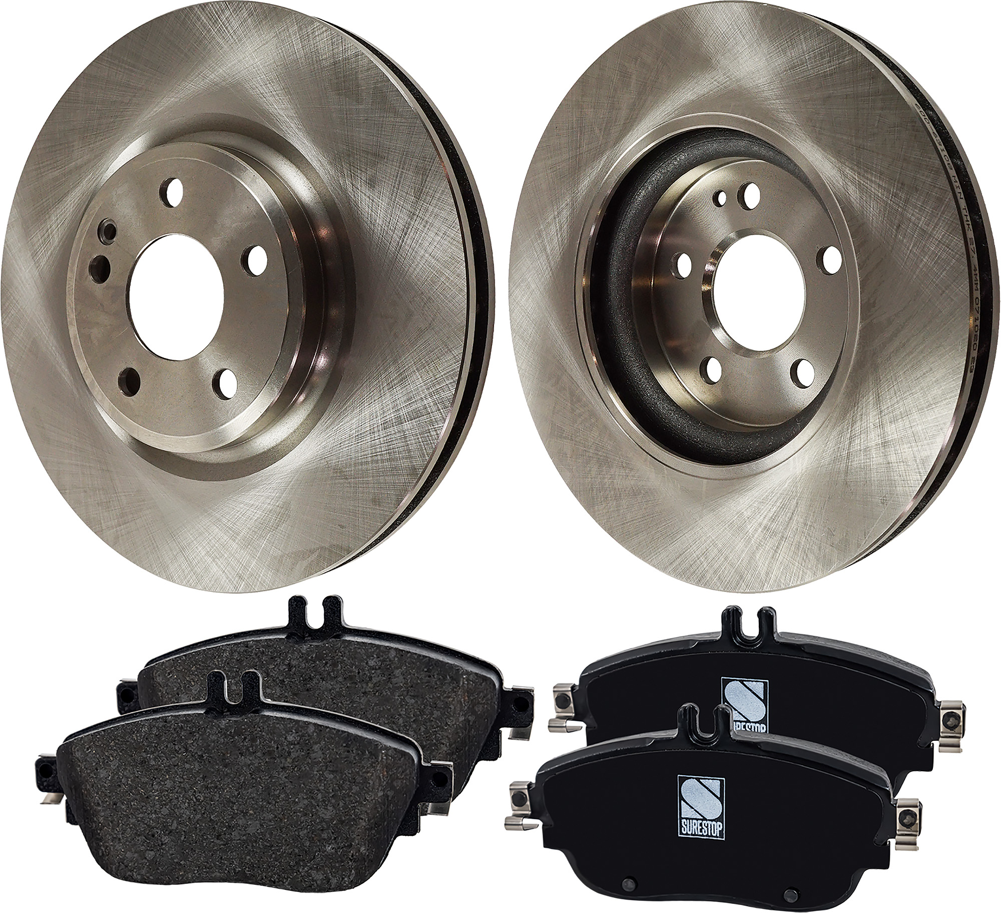 AM CLA250-14-19 GLA250-15-19 QX30-17-19 FRONT BRAKE DISC AND PAD KIT 4 pc Kit SKU KIT 080621-1115 OEM 0004203002-0064204620-00642047