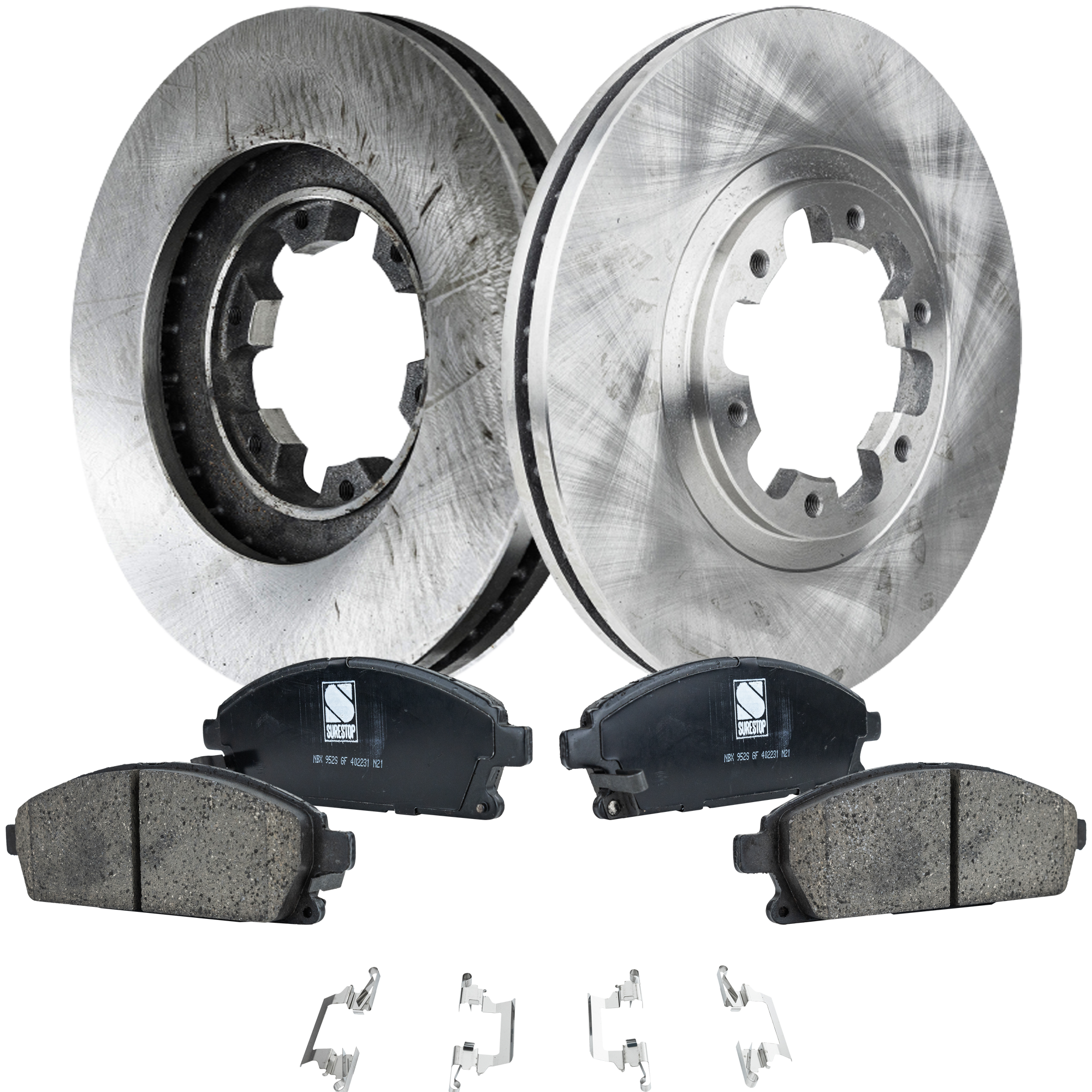 AM PATHFINDER 98-04 QX4-98-03 FRONT BRAKE DISC AND PAD KIT 4 pc kit SKU KIT 080621-1117 OEM 40206VE800-402066W500-410603H0