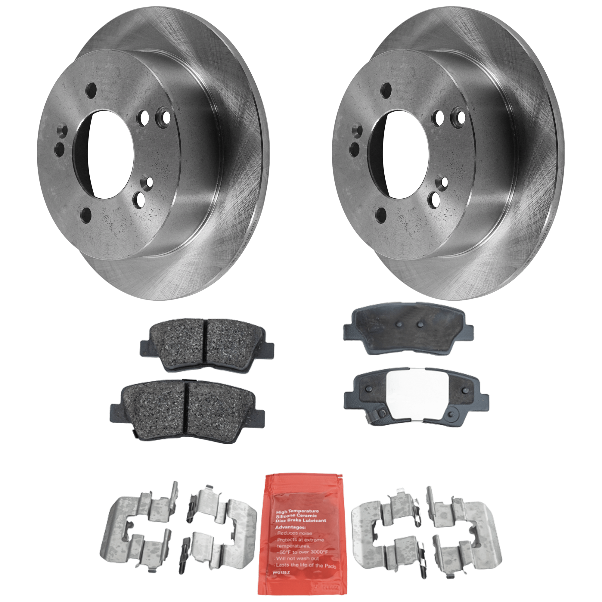 AM SONATA 09-10 REAR BRAKE DISC AND PAD KIT 2 Wheel Set SKU KIT 080621-1144 OEM 5841139600-584110A000-584110R0