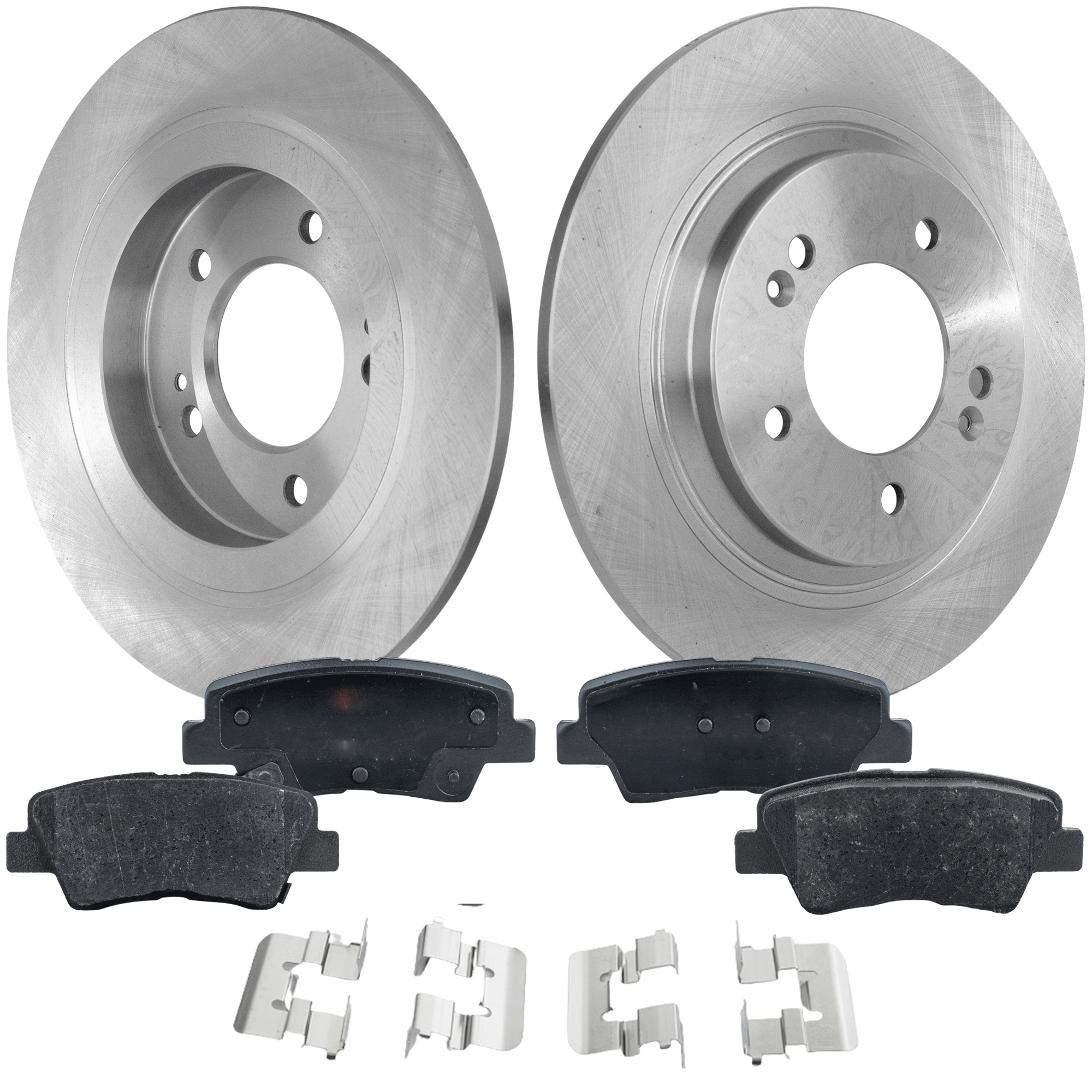 AM CADENZA 14-16 SOUL EV 15-17 REAR BRAKE DISC AND PAD KIT 4 pc kit Plain Surface SKU KIT 080621-1146 OEM 44766-850354-60021014-901430G