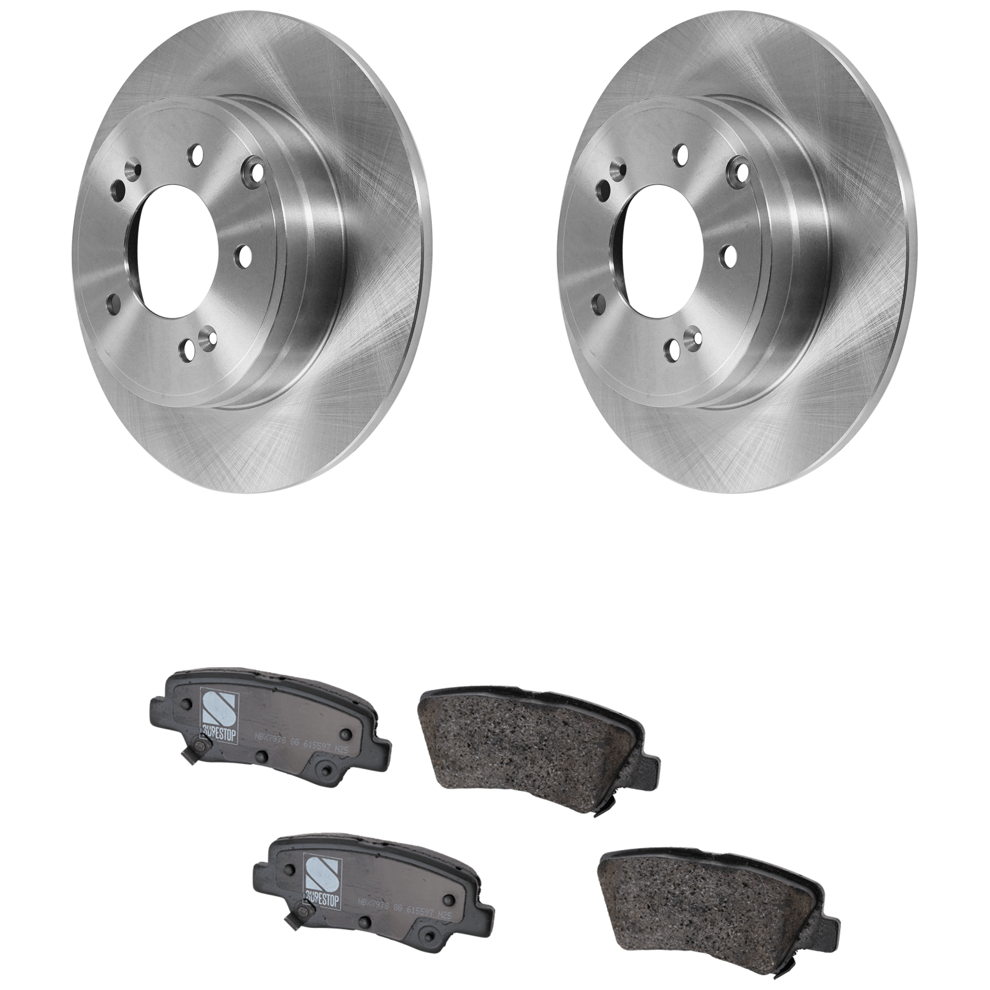 AM CADENZA 14-16 SONATA 17-18 REAR BRAKE DISC AND PAD kit 4 pc kit SKU KIT 080621-1147 OEM 584110A100-58302A7B31