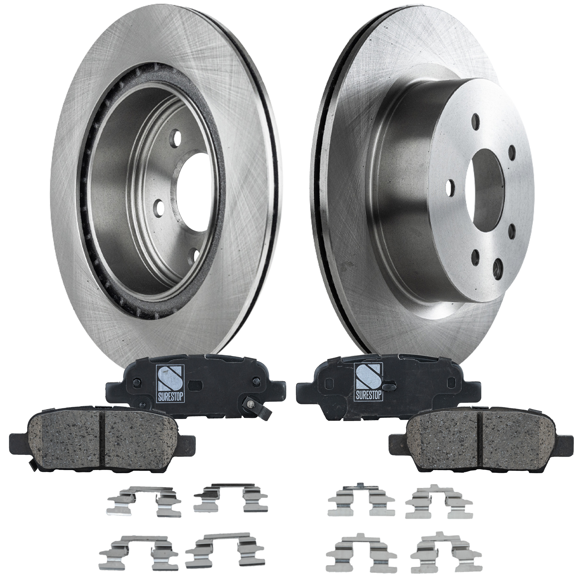 AM M35-06-09-350Z 06-09 REAR BRAKE DISC AND PAD KIT 2 Wheel Set SKU KIT 080621-1153 OEM 43206EG000-440608H385-44060AL5