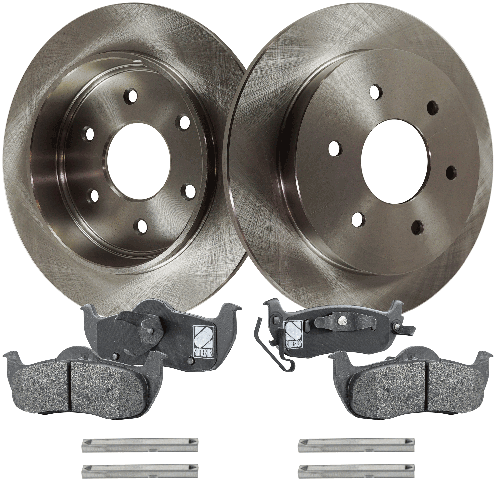 AM ARMADA 05-15 QX56-04-05 TITAN 04-15 REAR BRAKE DISC AND PAD KIT 4 pc kit SKU KIT 080621-1167 OEM 432067S000-440607S025-44060ZC0