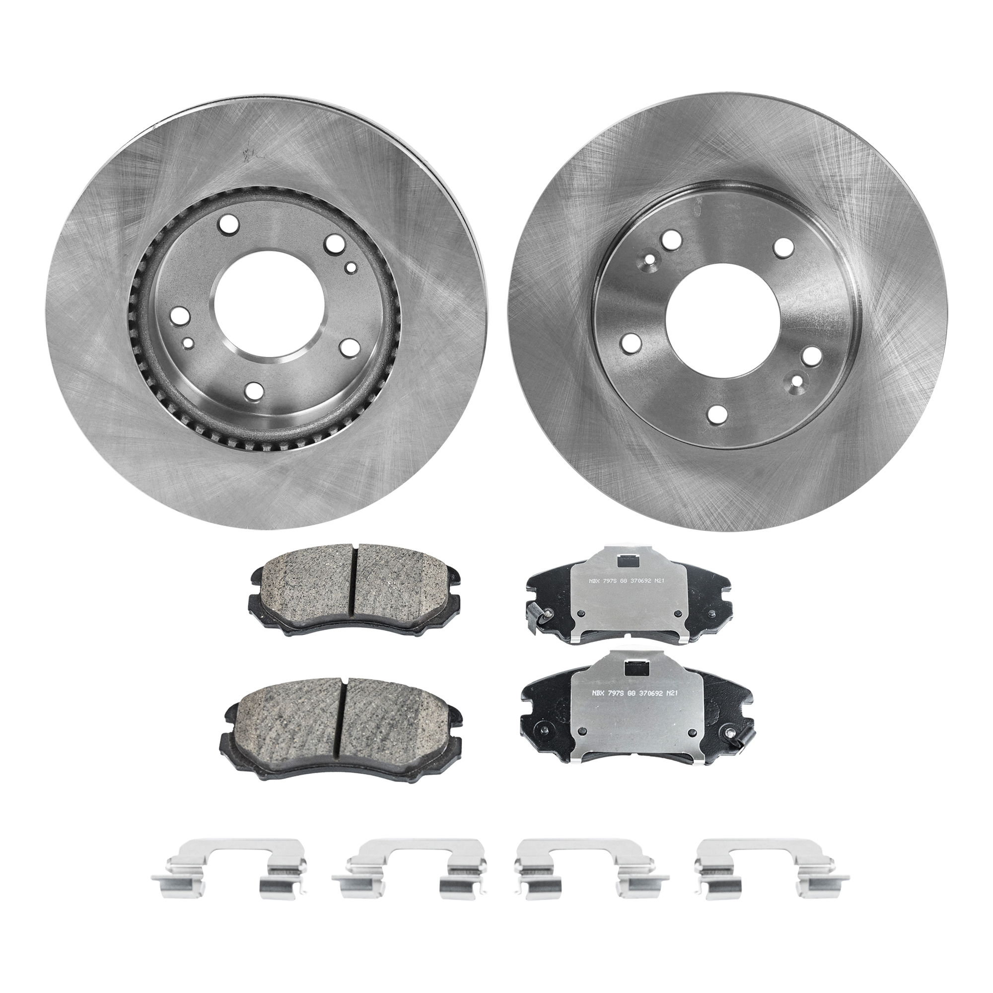 AM SOUL 10-11 FRONT BRAKE DISC AND PAD KIT 4 pc kit SKU KIT 080621-1252 OEM 44688-850259-900766-60021012-4