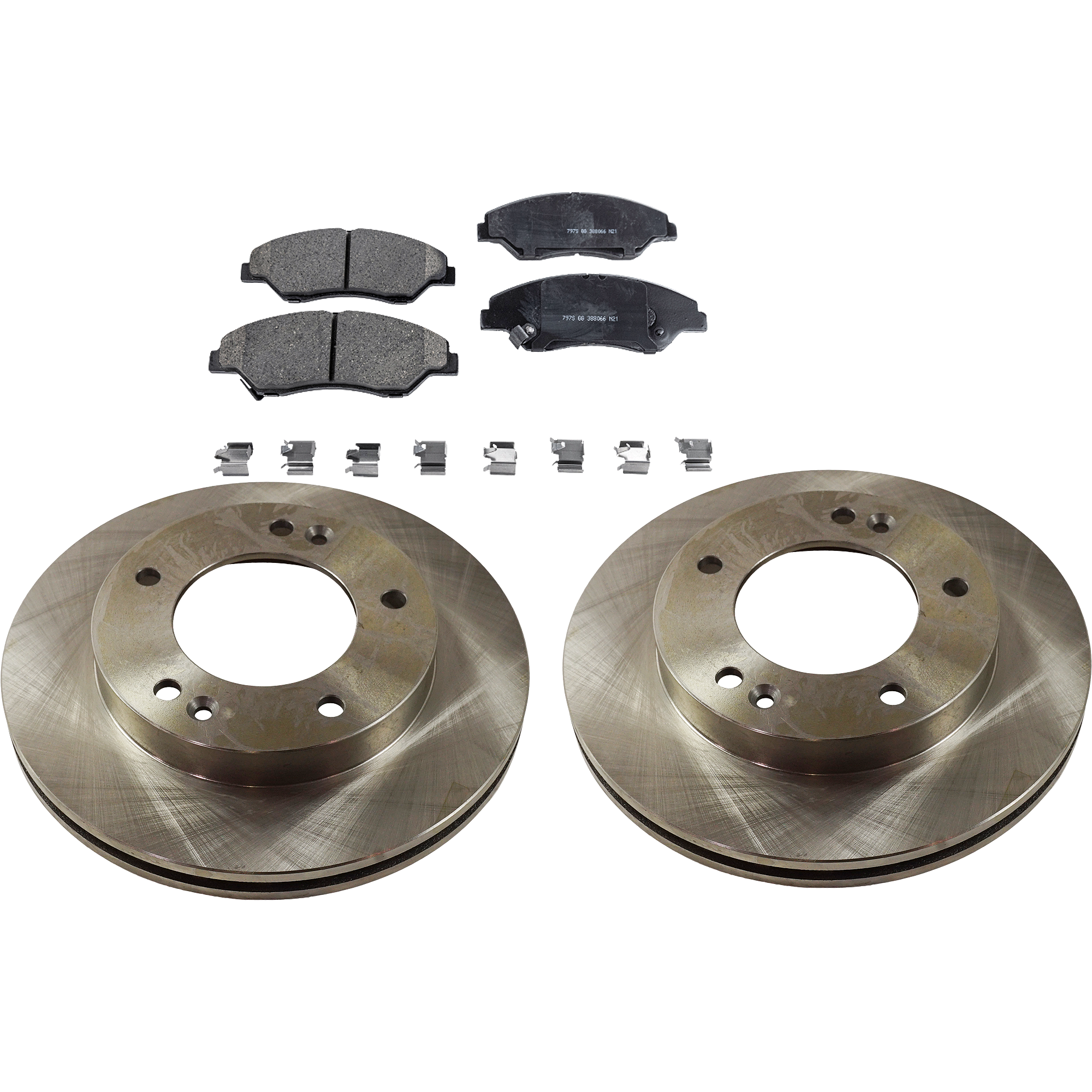 AM SPORTAGE 98-02 FRONT BRAKE DISC AND PAD KIT 2 Wheel Set SKU KIT 080621-1254 OEM 0K01A3325XB 0K01133251D 0K01A3