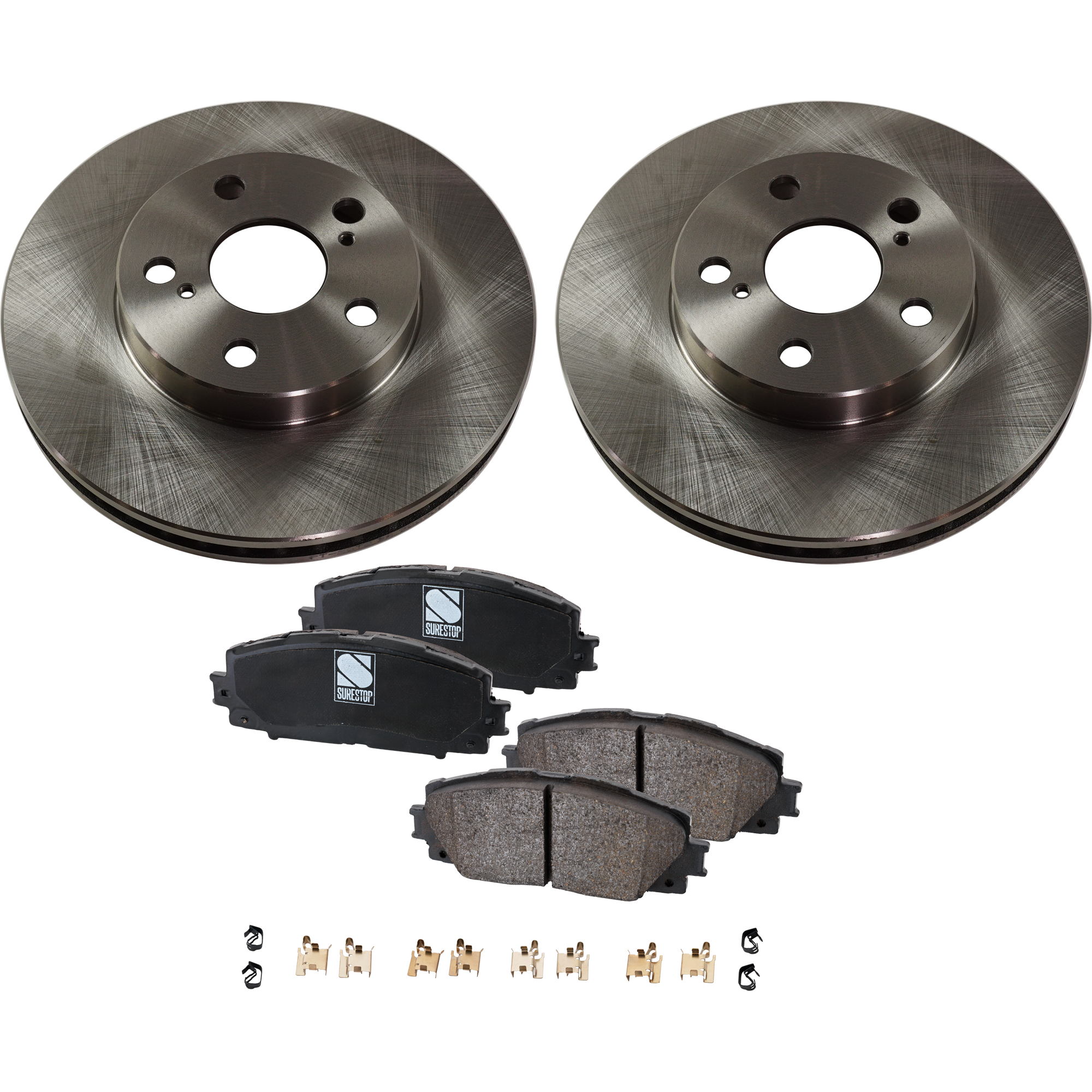 AM CT200H 12-16 PRIUS 12-15 FRONT BRAKE DISC AND PAD KIT 4 pc kit SKU KIT 080621-1266 OEM 31541-44662-0833436-850165-600
